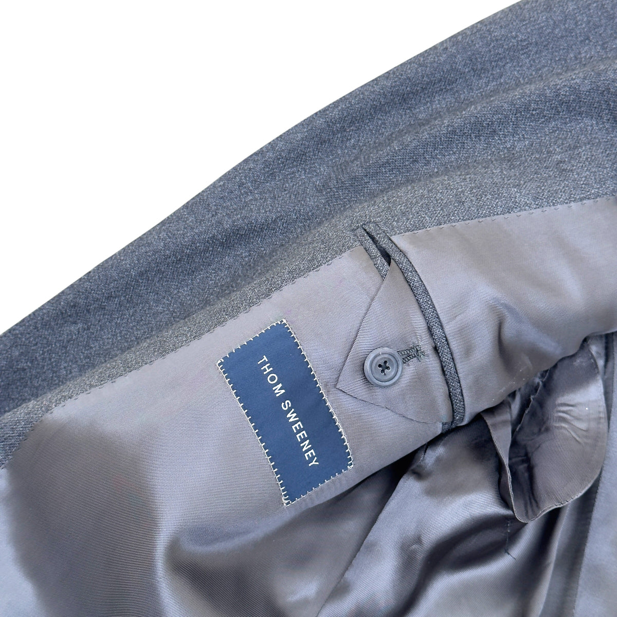 THOM SWEENEY BESPOKE WOOL SUIT GREY XL