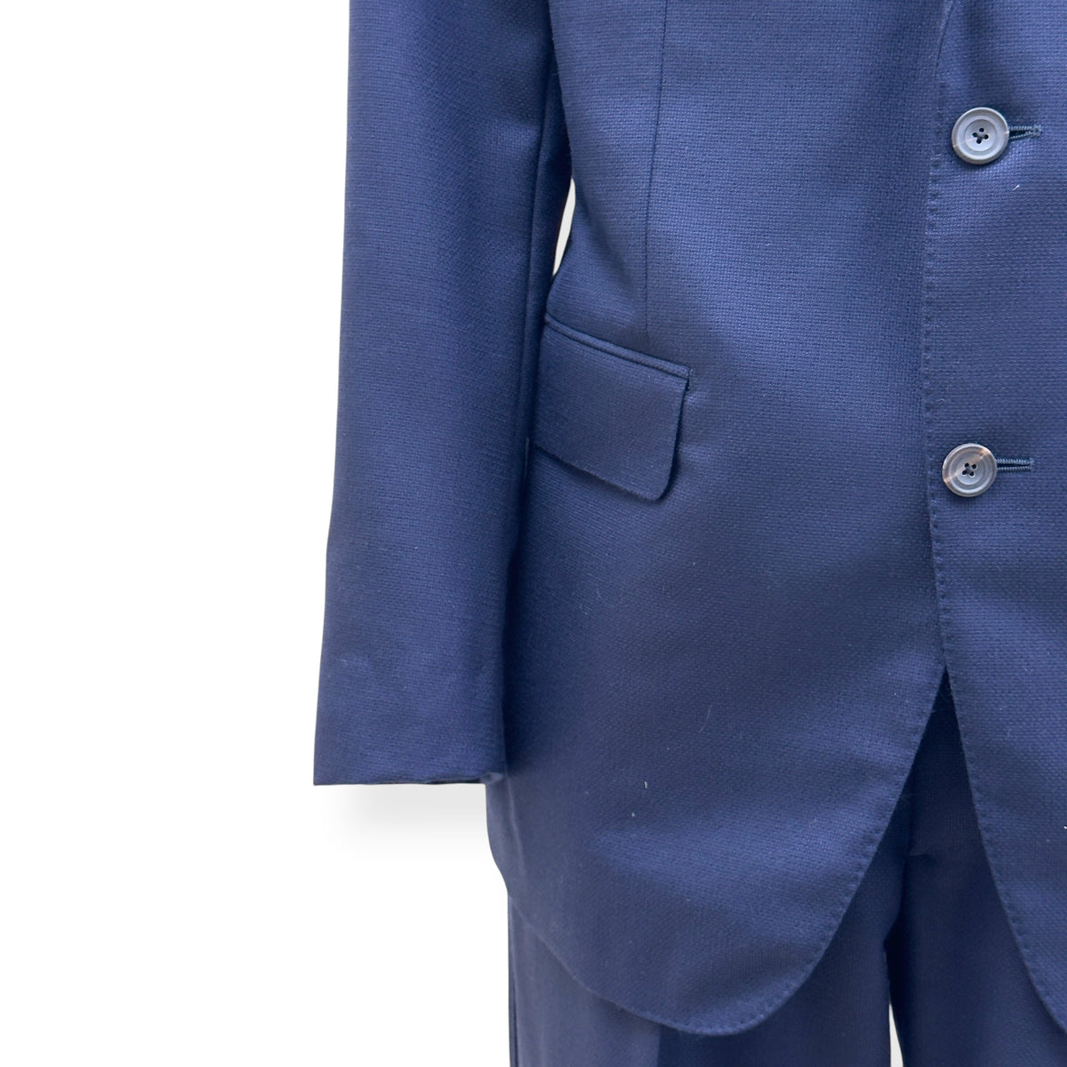 THOM SWEENEY BESPOKE WOOL SUIT NAVY XL