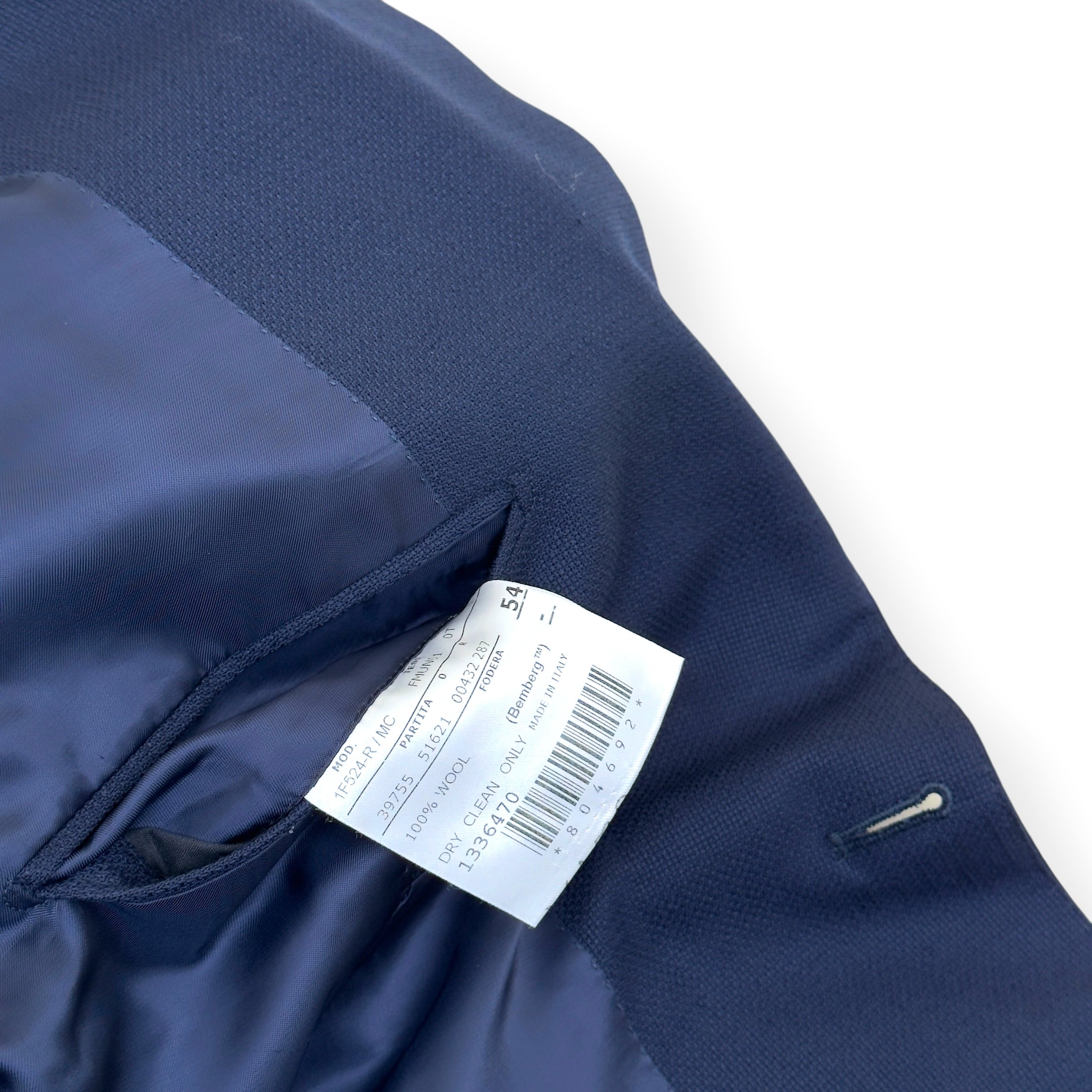 THOM SWEENEY BESPOKE WOOL SUIT NAVY XL