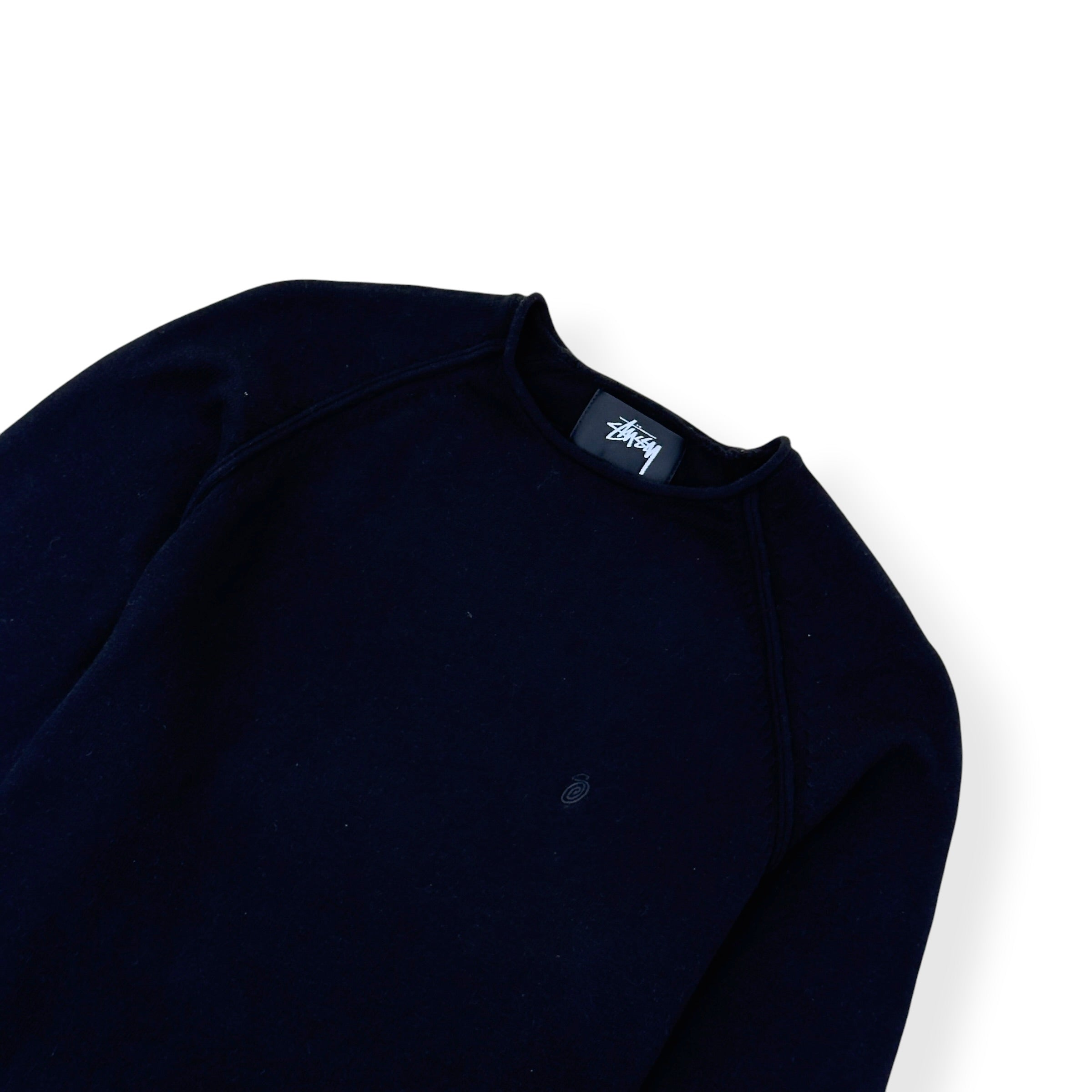 STÜSSY EXPOSED SEAM CREWNECK SWEATSHIRT BLACK S