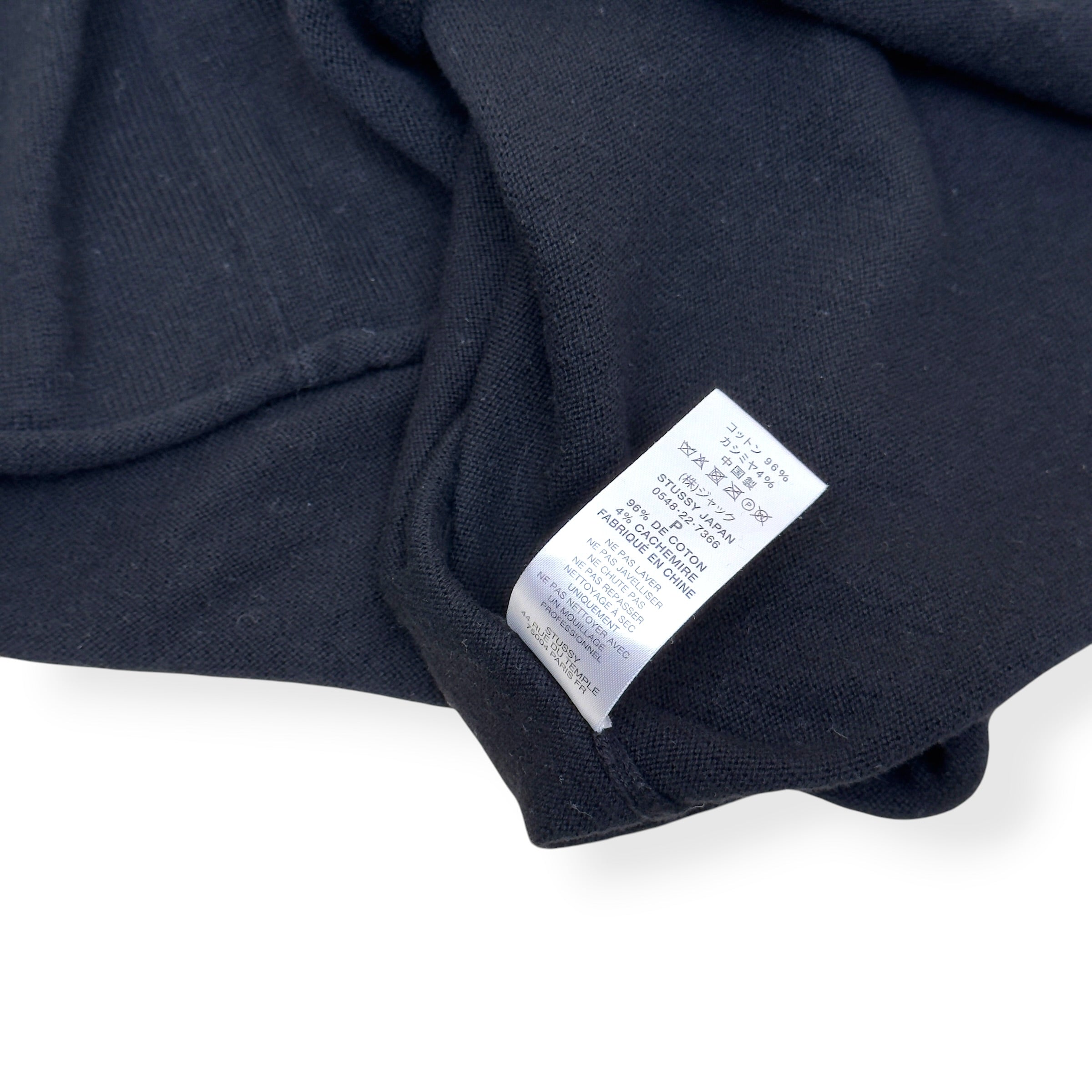 STÜSSY EXPOSED SEAM CREWNECK SWEATSHIRT BLACK S