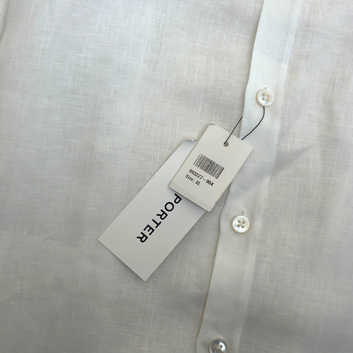 THOM SWEENEY LINEN SHIRT WHITE XL
