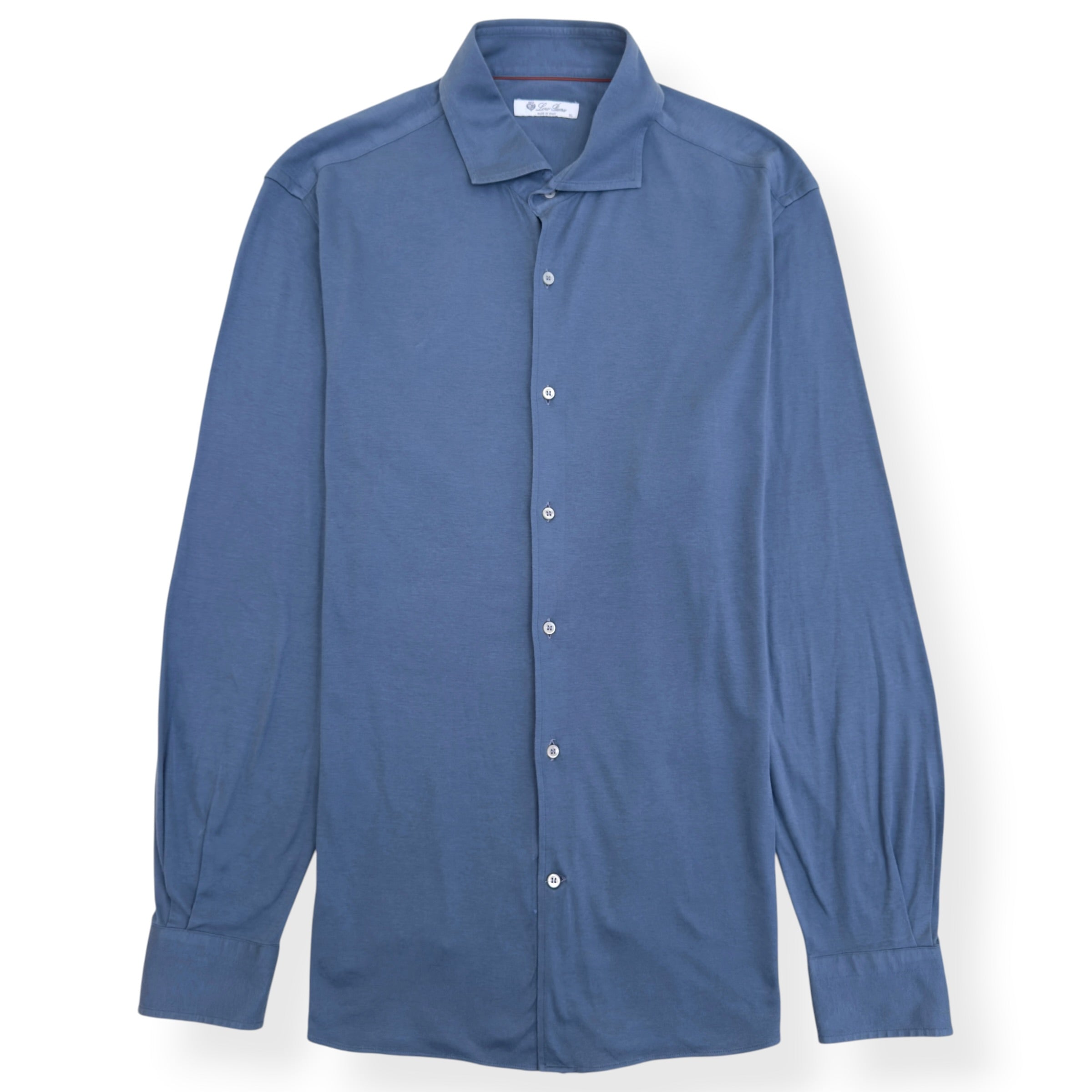 LORO PIANA JERSEY SHIRT BLUE XL
