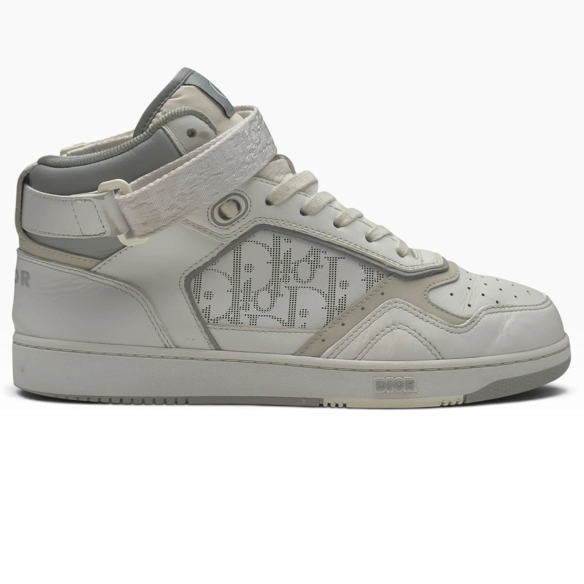 DIOR B27 HIGH TOP LEATHER SNEAKER WHITE / GREY 41 / UK7