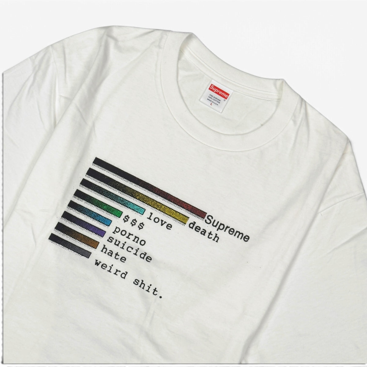 SUPREME CHART T-SHIRT WHITE L