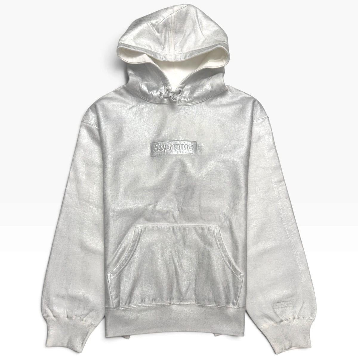 SUPREME MM6 MAISON MARGIELA FOIL BOX LOGO HOODED SWEATSHIRT OFF-WHITE M
