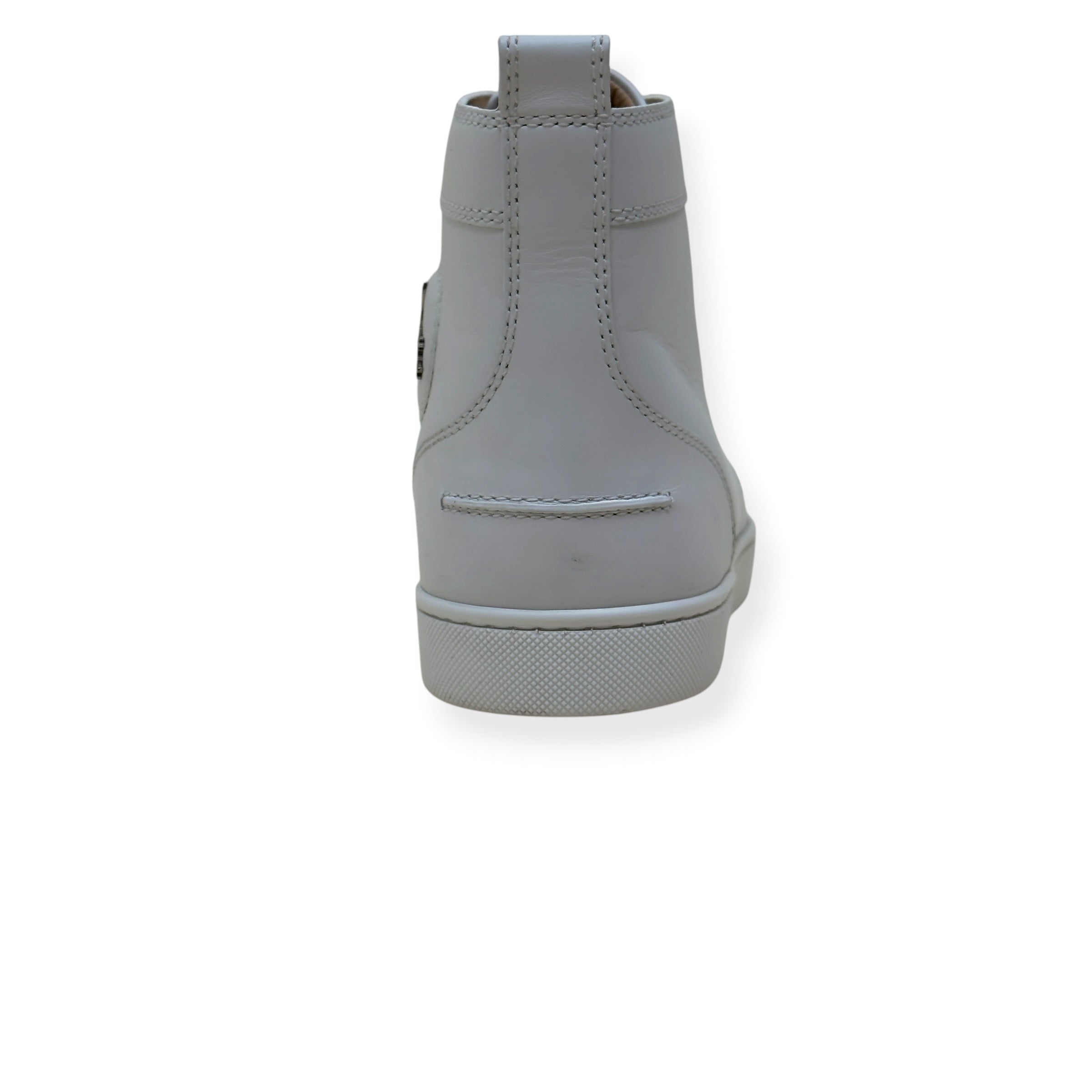 CHRISTIAN LOUBOUTIN LOUIS SPIKES HIGH-TOP LEATHER SNEAKER WHITE 43 / UK9