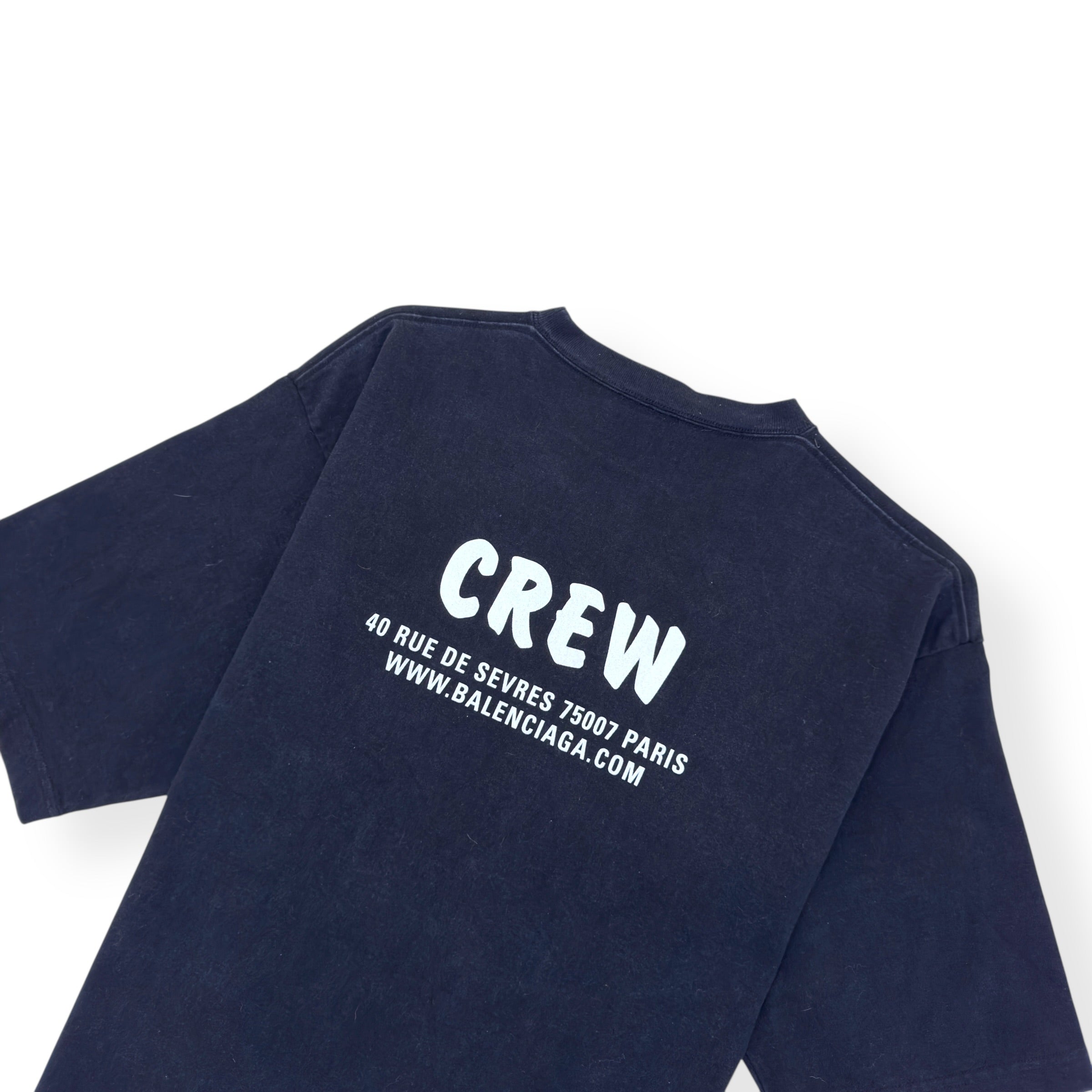 BALENCIAGA CREW COTTON T-SHIRT BLACK / WHITE M