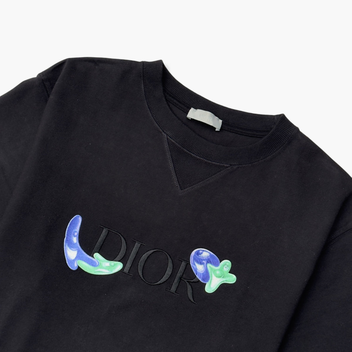 DIOR X KENNY SCHARF LOGO T-SHIRT BLACK S