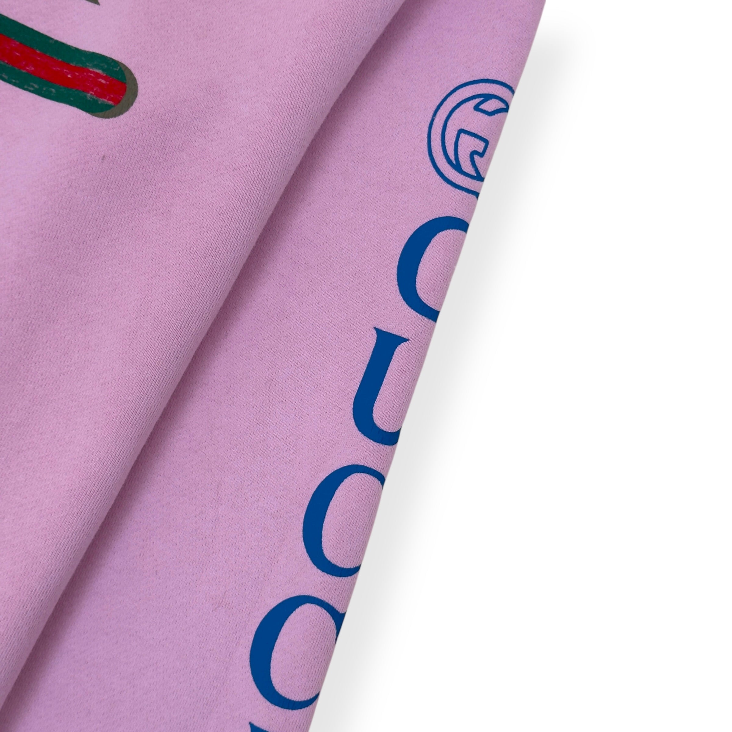 GUCCI VINTAGE LOGO DRAGON HOODIE PINK XXL
