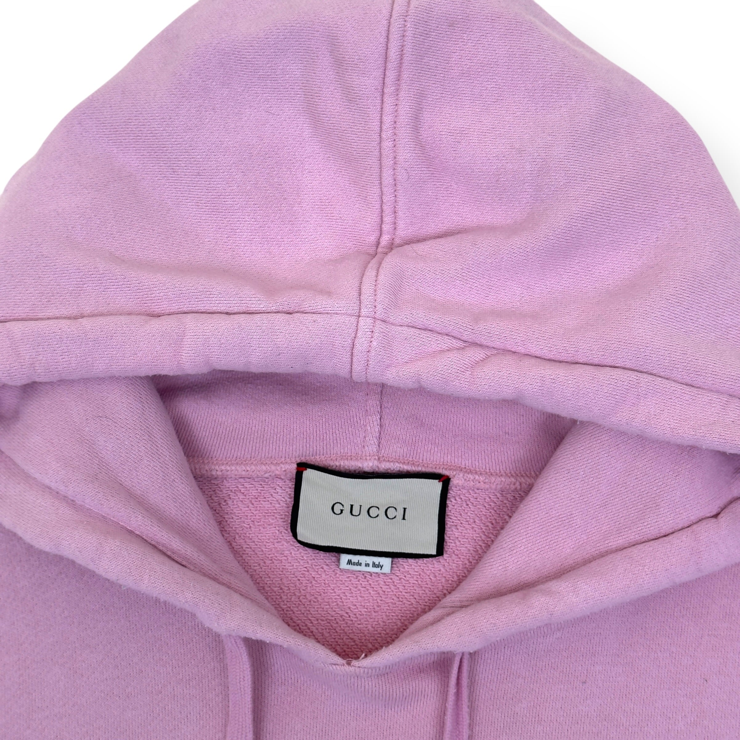 GUCCI VINTAGE LOGO DRAGON HOODIE PINK XXL