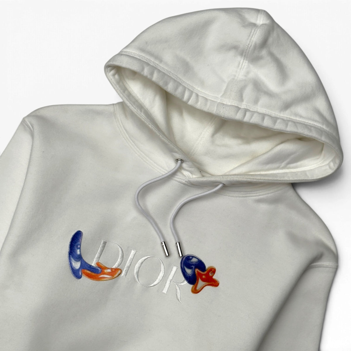DIOR X KENNY SCHARF LOGO HOODIE WHITE XS