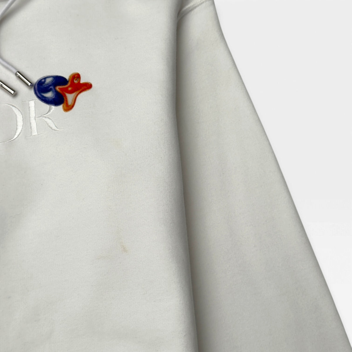 DIOR X KENNY SCHARF LOGO HOODIE WHITE XS