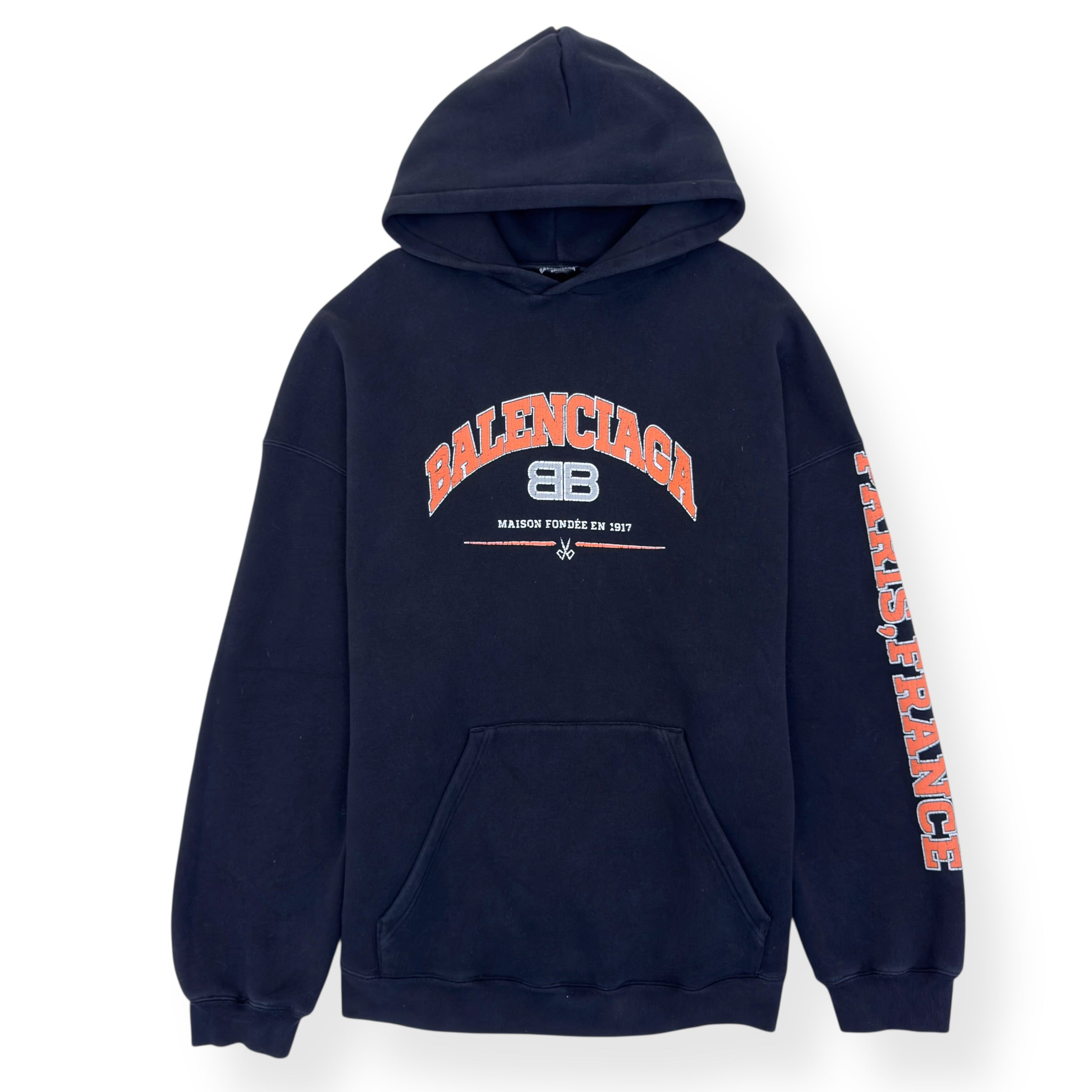 BALENCIAGA MAISON FONDE LOGO-PRINT HOODIE BLACK 4 / XL