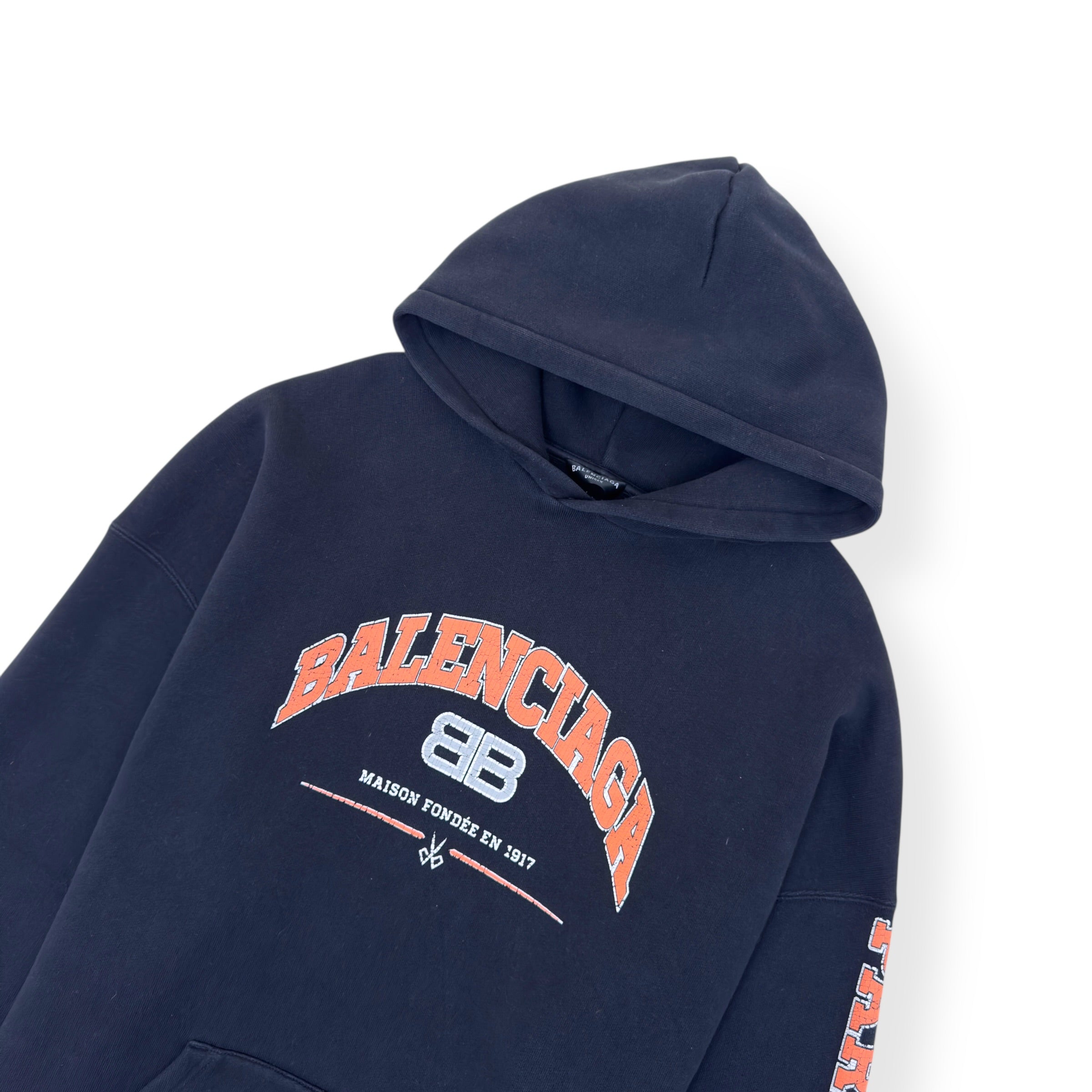 BALENCIAGA MAISON FONDE LOGO-PRINT HOODIE BLACK 4 / XL