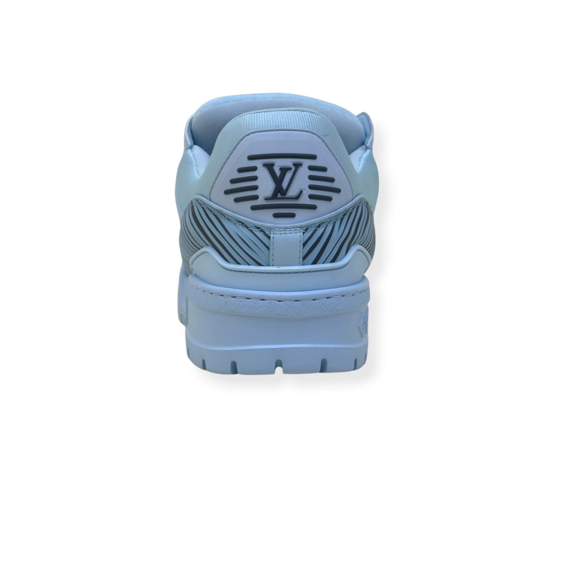 LOUIS VUITTON X PARK SEO-BO LV TRAINER MAXI SNEAKER LIGHT BLUE UK10