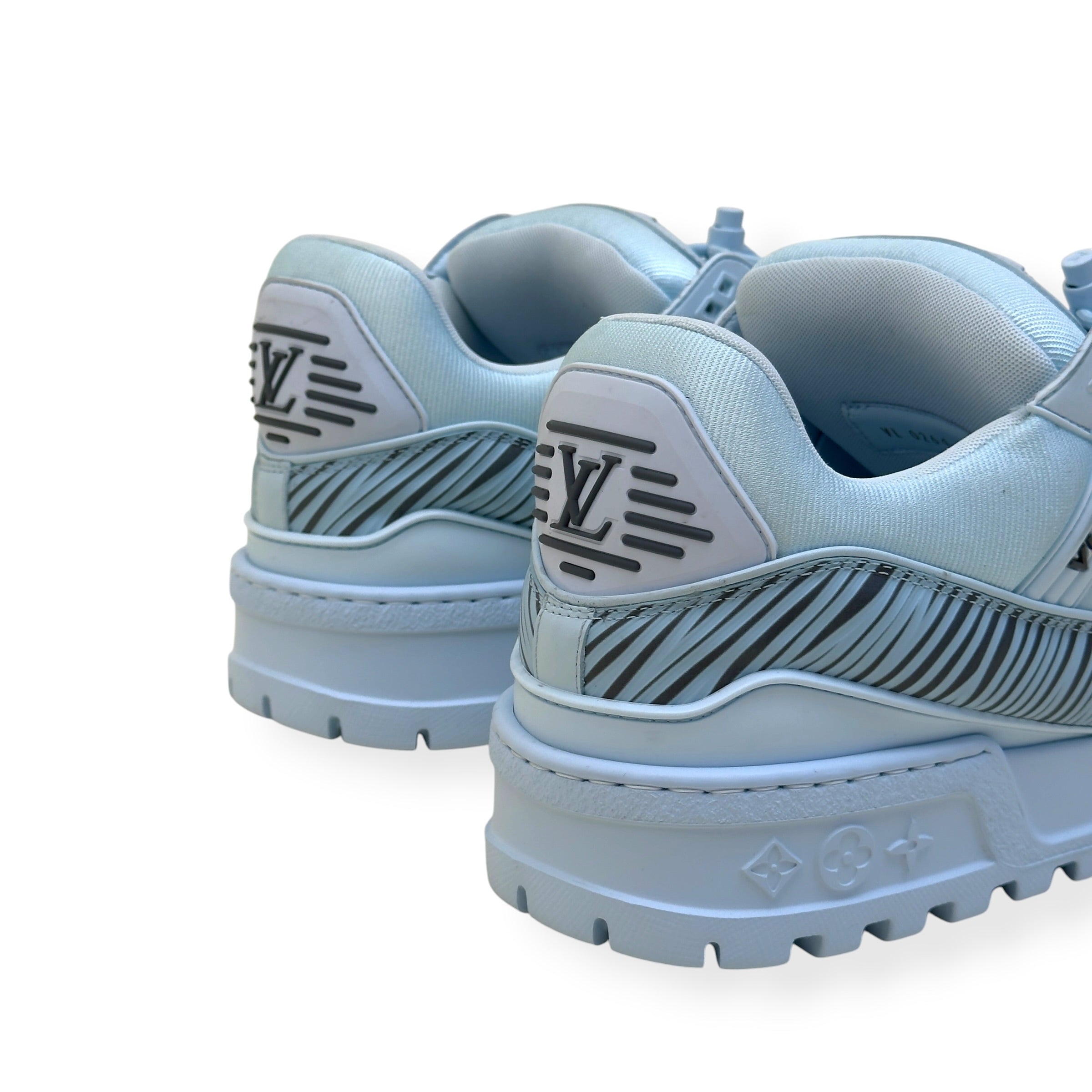 LOUIS VUITTON X PARK SEO-BO LV TRAINER MAXI SNEAKER LIGHT BLUE UK10