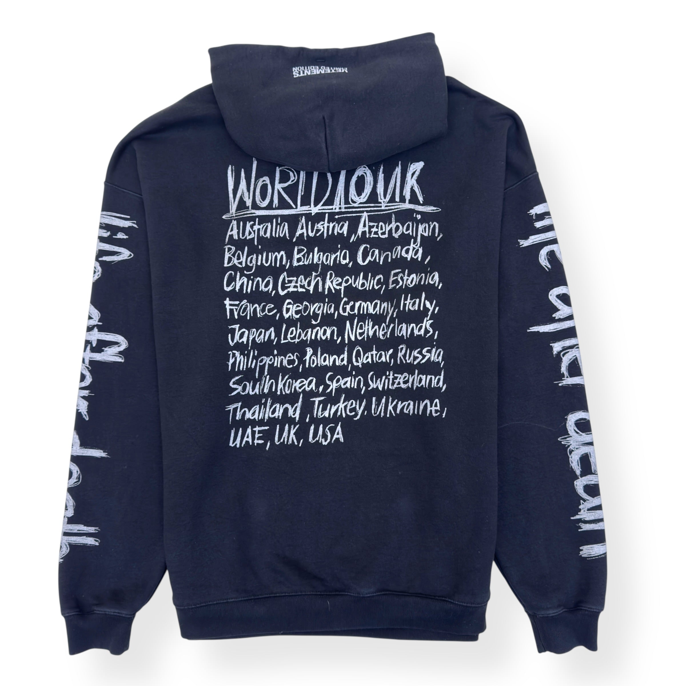 VETEMENTS WORLD TOUR OVERSIZED HOODIE BLACK L