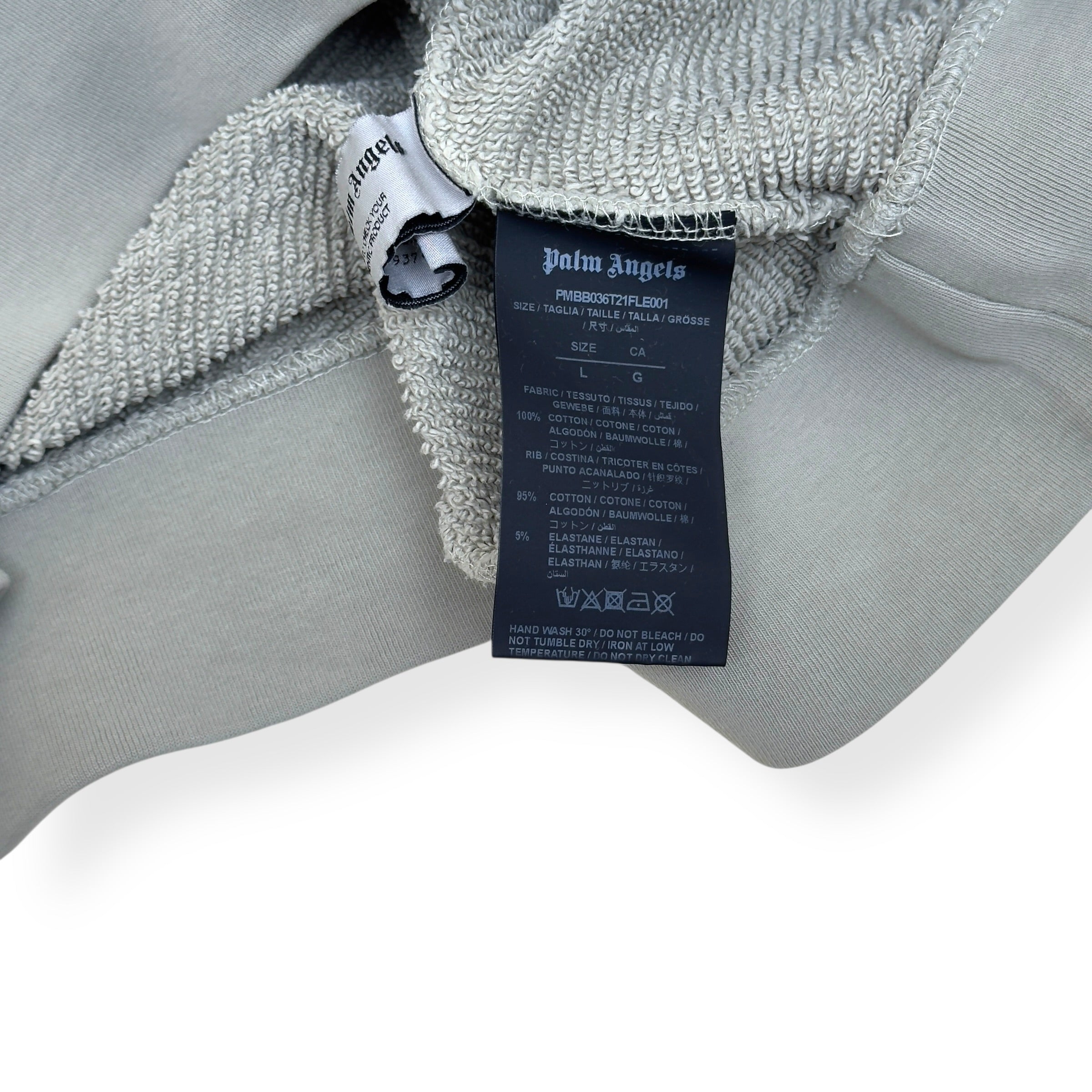 PALM ANGELS LOGO HOODIE GREY L