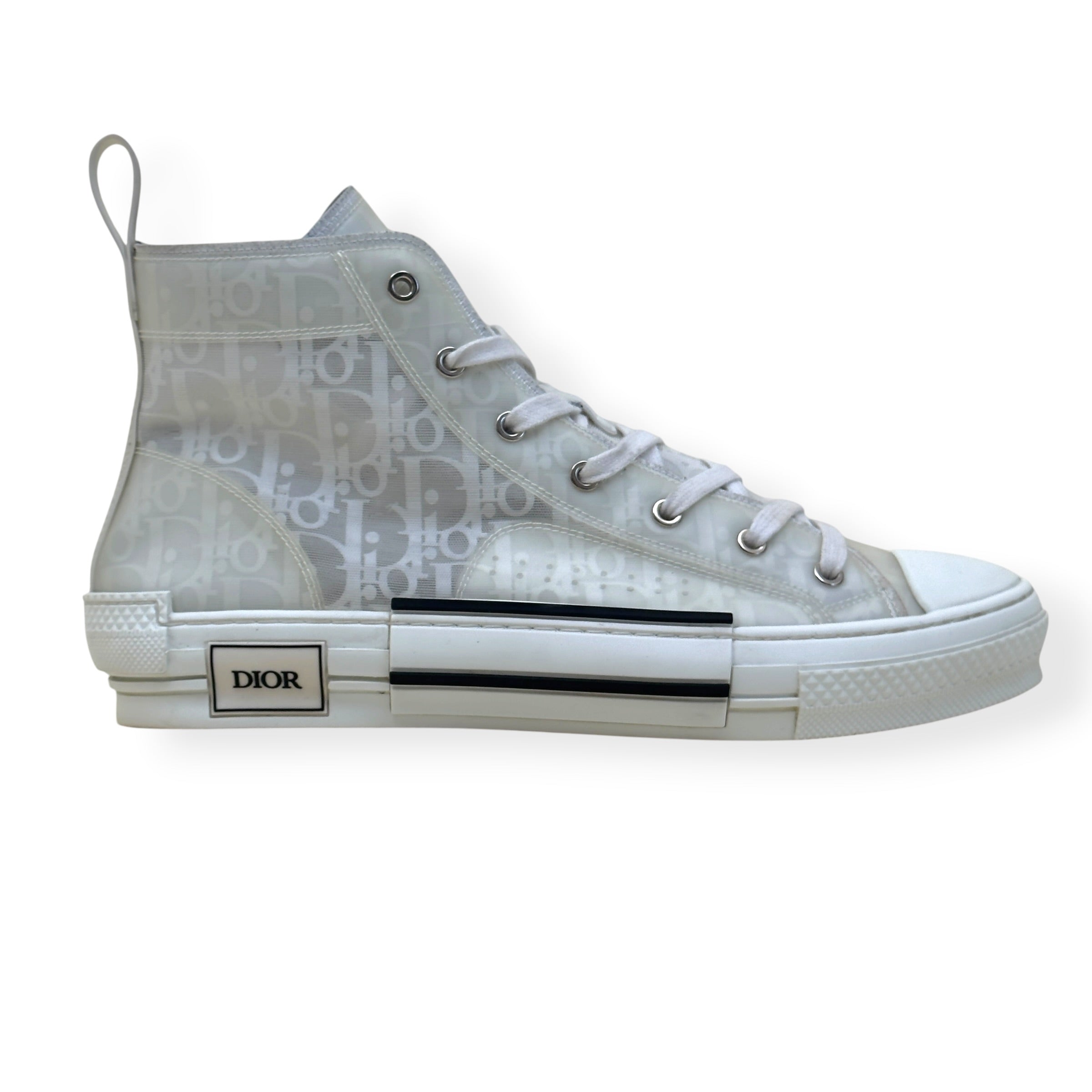 DIOR B23 OBLIQUE HIGH-TOP SNEAKER WHITE 44 / UK10