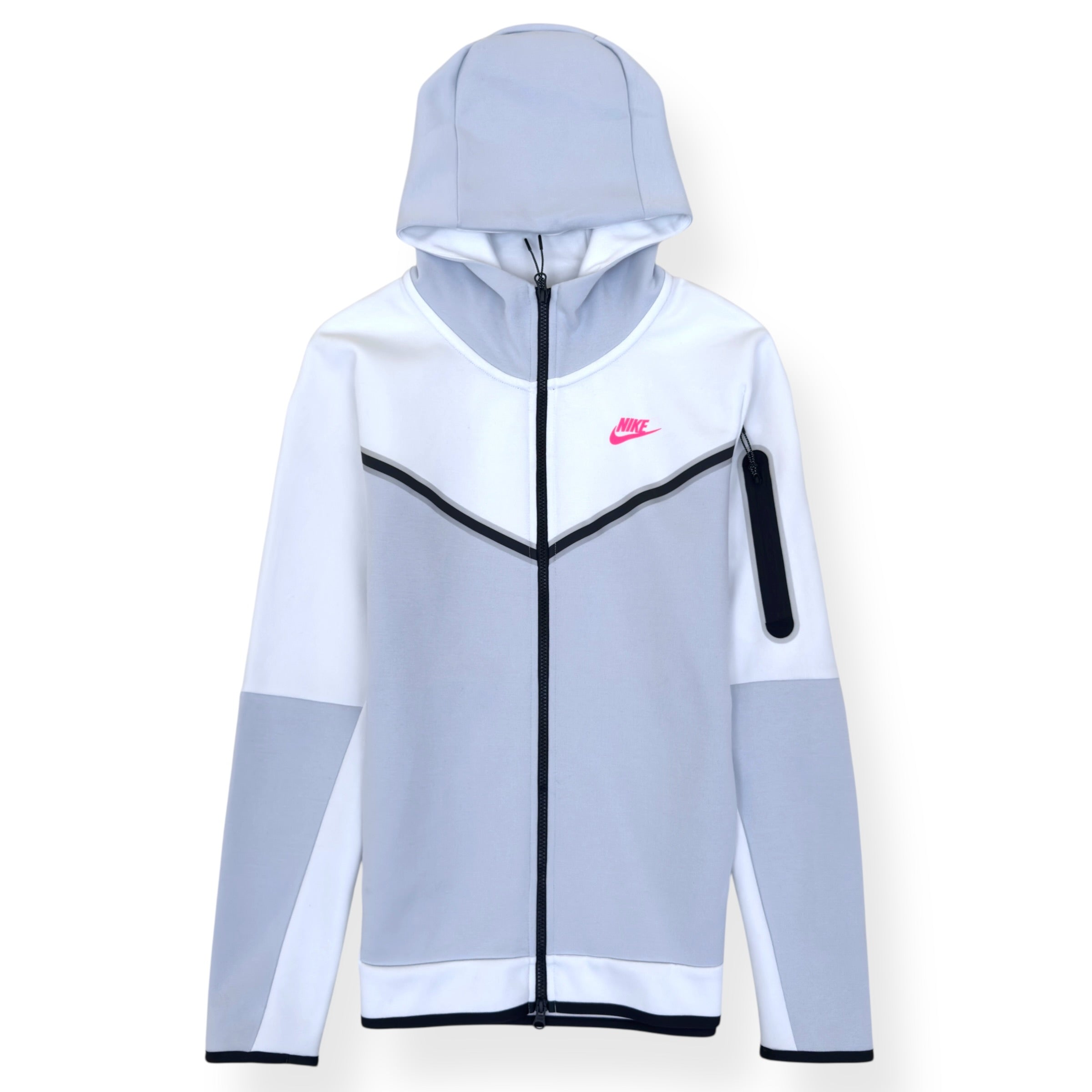 NIKE TECH FLEECE HOODIE WHITE / GREY / PINK S