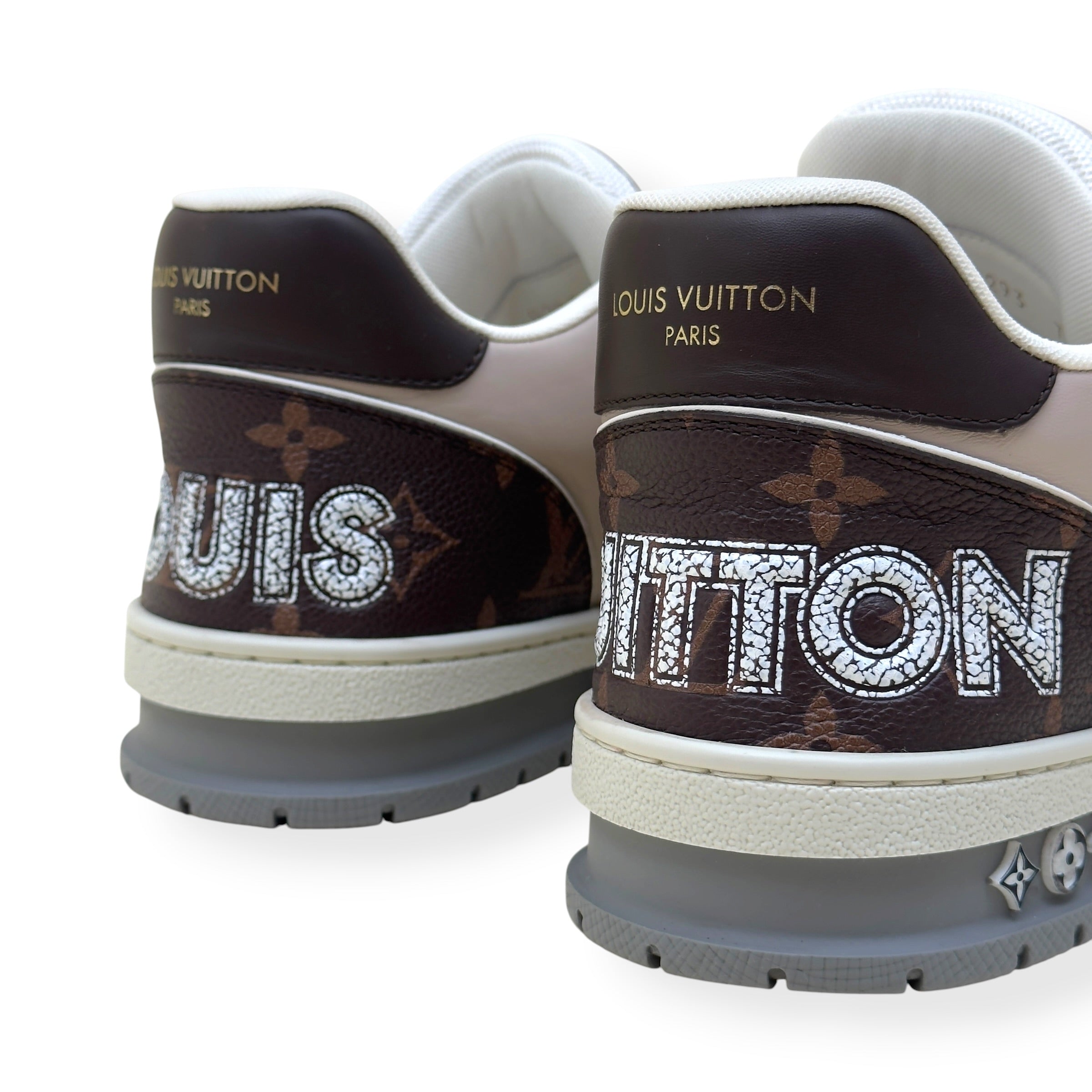 LOUIS VUITTON LV TRAINER MONOGRAM ECLIPSE SNEAKER BROWN UK7.5