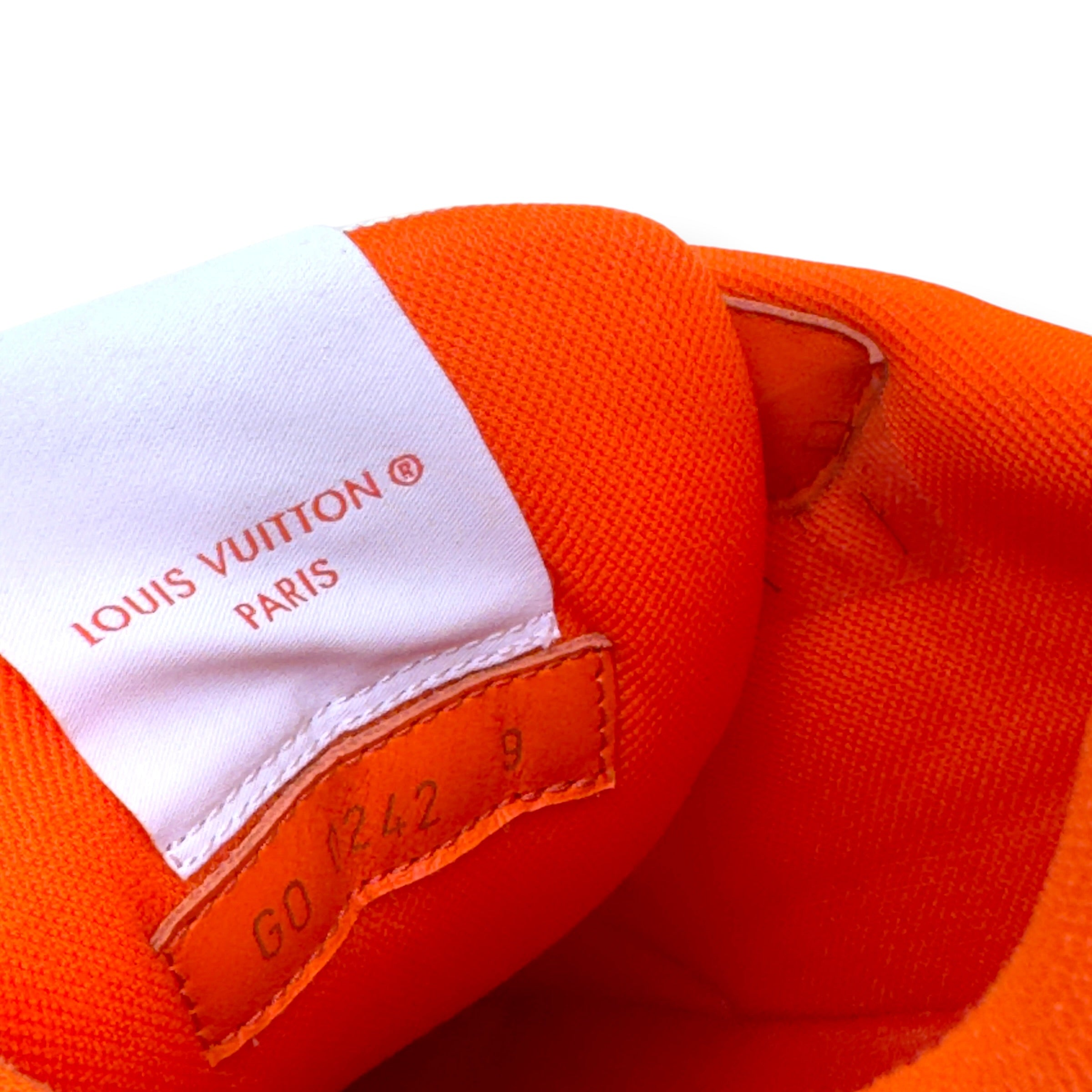 LOUIS VUITTON LV TRAINER MONOGRAM SNEAKER ORANGE / WHITE UK9