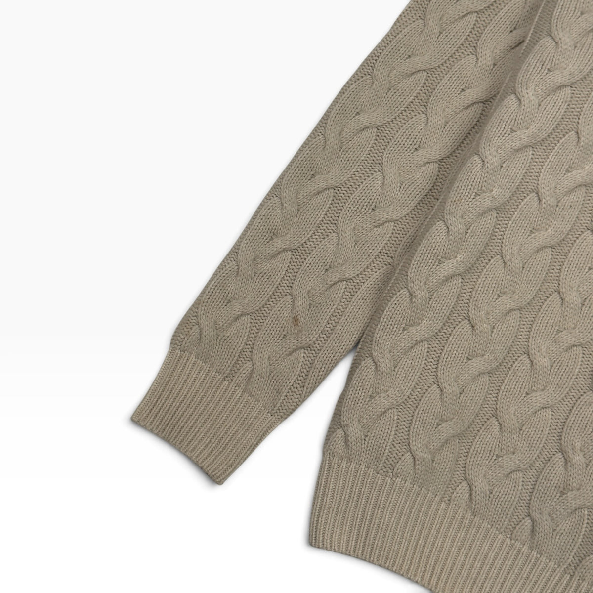 THOM SWEENEY MERINO WOOL / SILK CABLE KNIT ROLL NECK JUMPER CREAM M