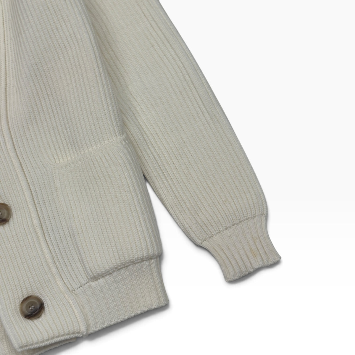 THOM SWEENEY MERINO SHAWL COLLAR CARDIGAN ECRU M
