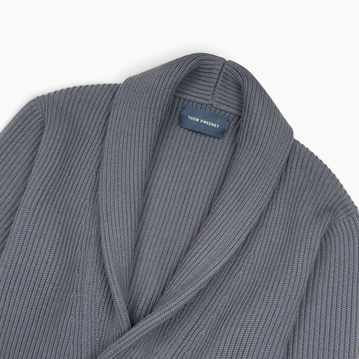 THOM SWEENEY MERINO SHAWL COLLAR CARDIGAN GREY L