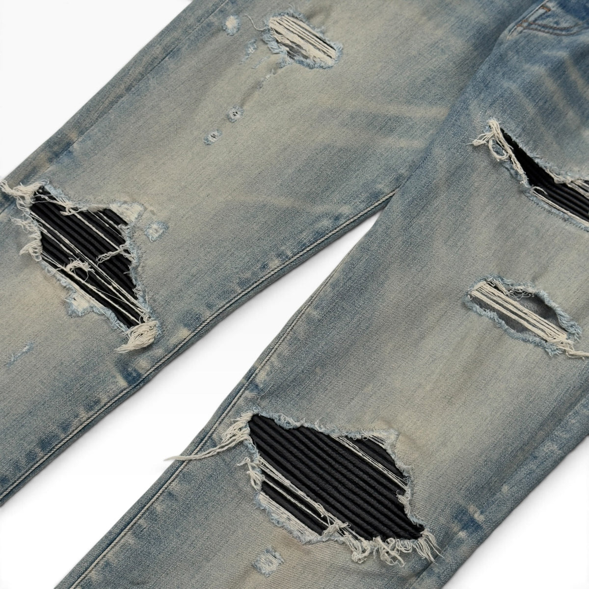 AMIRI MX1 LEATHER PATCH JEANS BLUE 33” / L