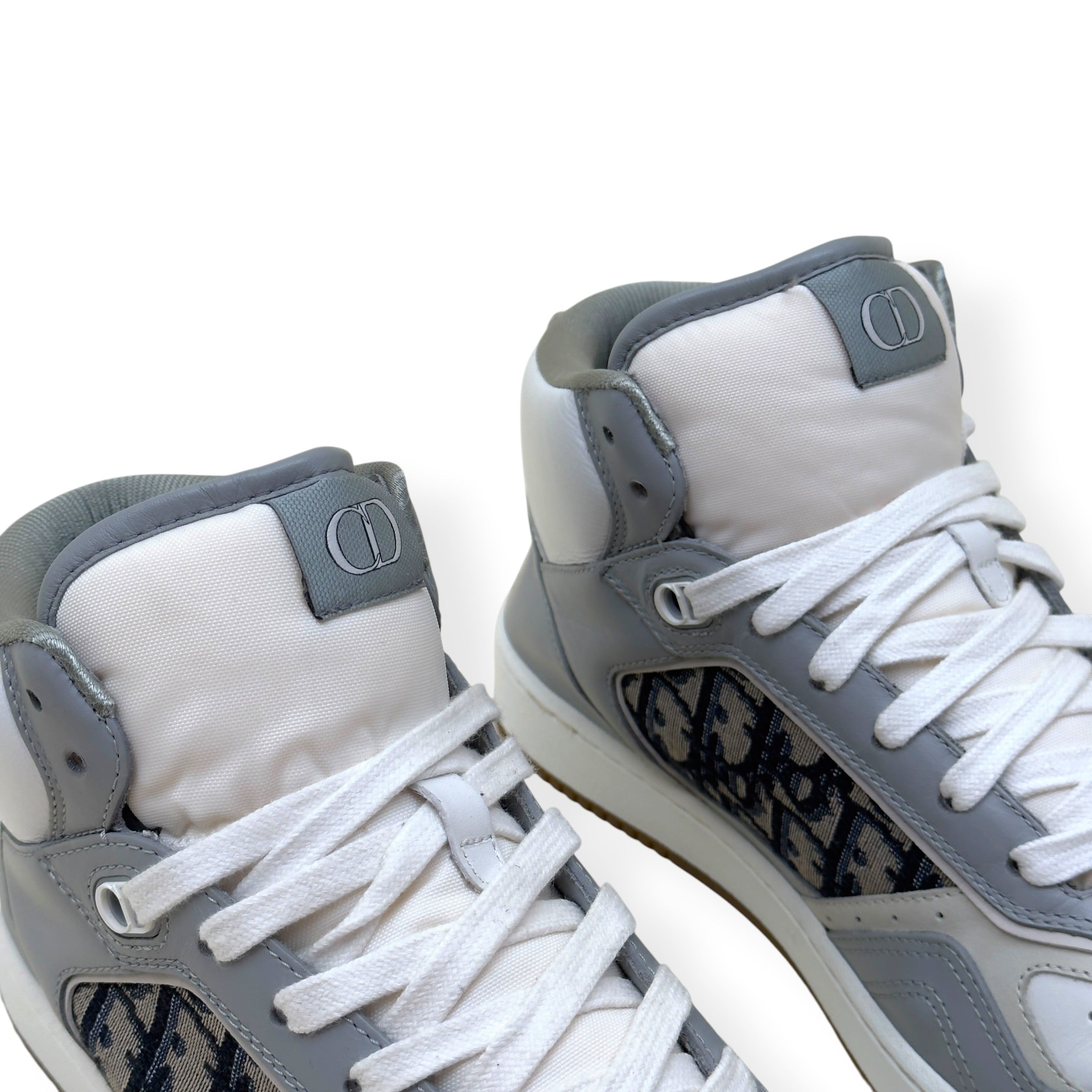 DIOR B27 HIGH-TOP OBLIQUE SNEAKER WHITE / GREY 42 / UK8