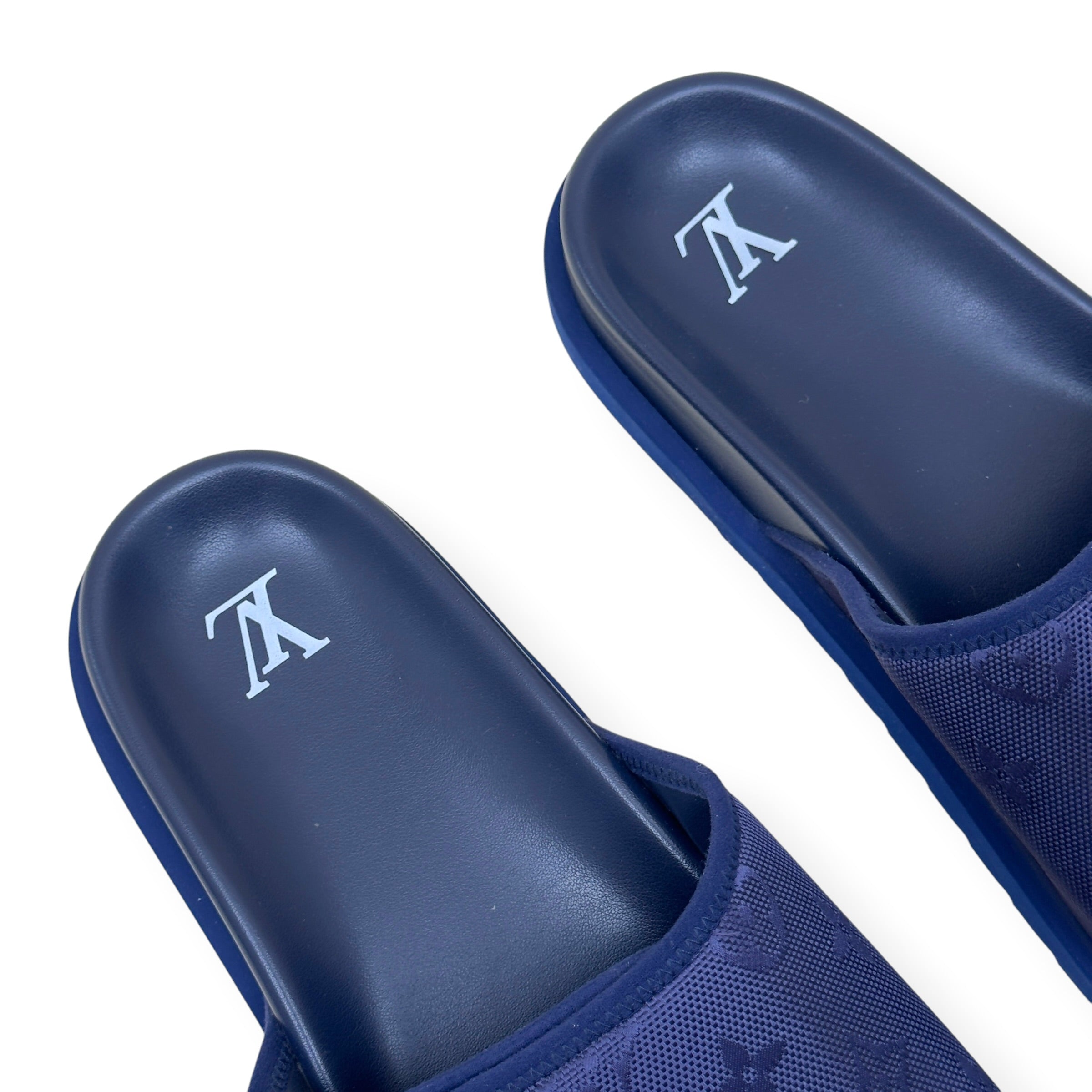 LOUIS VUITTON MONOGRAM MIAMI MULES NAVY UK10