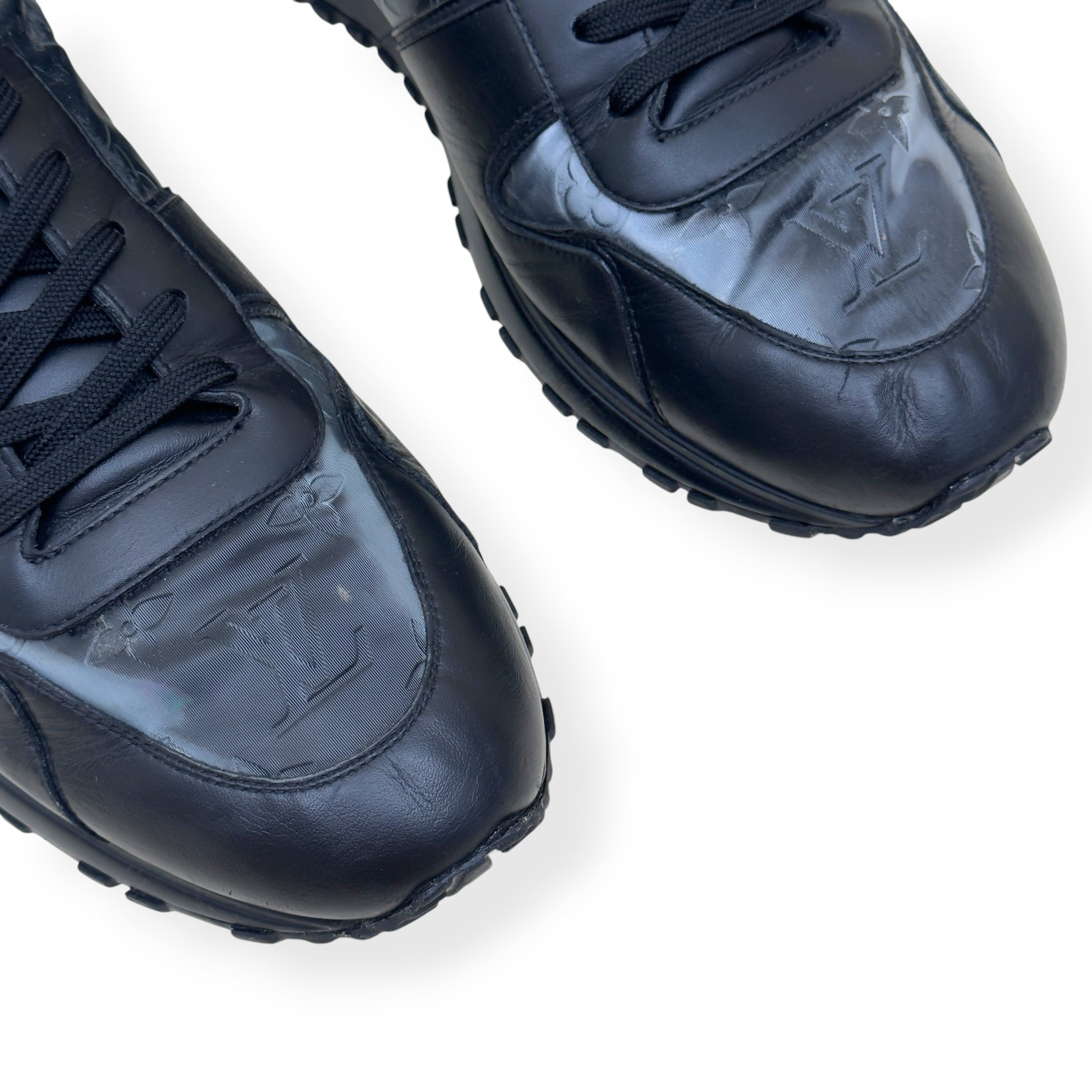 LOUIS VUITTON RUN AWAY MONOGRAM GLAZE SNEAKER BLACK UK11