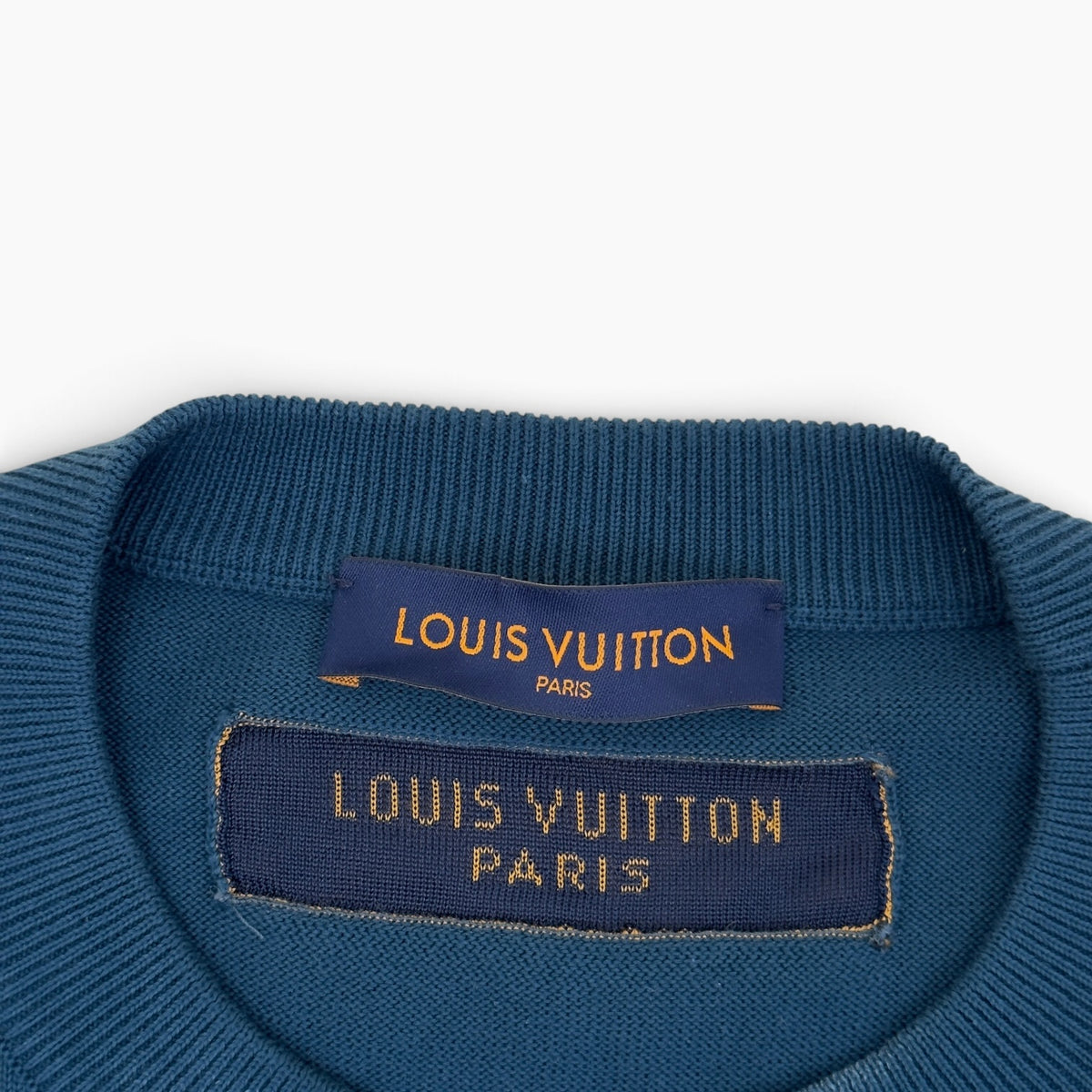 LOUIS VUITTON JAZZ TRUMPETER KNIT TOP BLUE M