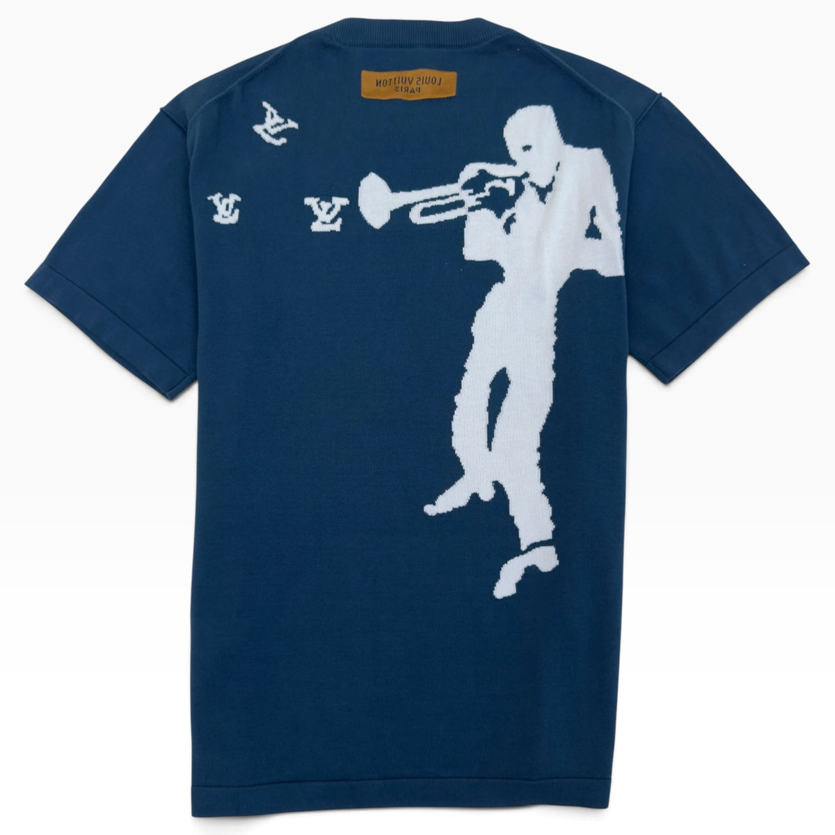 LOUIS VUITTON JAZZ TRUMPETER KNIT TOP BLUE M