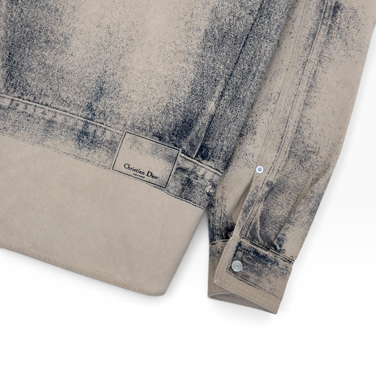 DIOR ACID WASH LOGO PRINTED OVERSHIRT BEIGE 40 / M