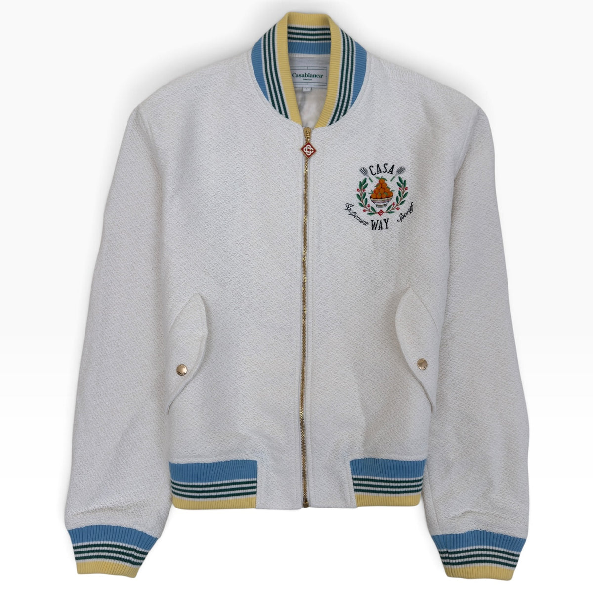 CASABLANCA TROPHY BOMBER JACKET WHITE L