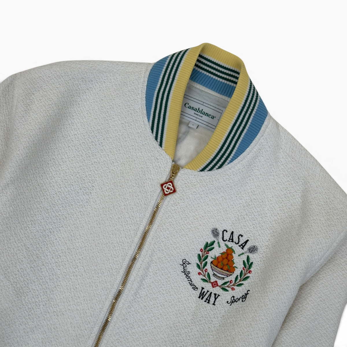 CASABLANCA TROPHY BOMBER JACKET WHITE L