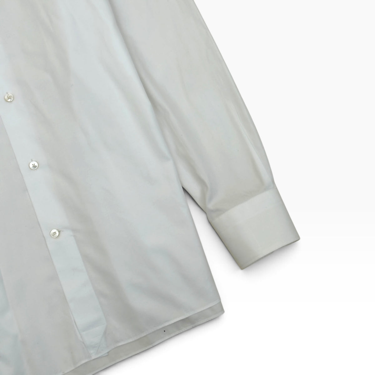ZEGNA TROFEO TAILORED FIT COTTON SHIRT WHITE M