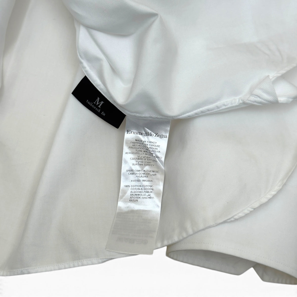 ZEGNA TROFEO TAILORED FIT COTTON SHIRT WHITE M