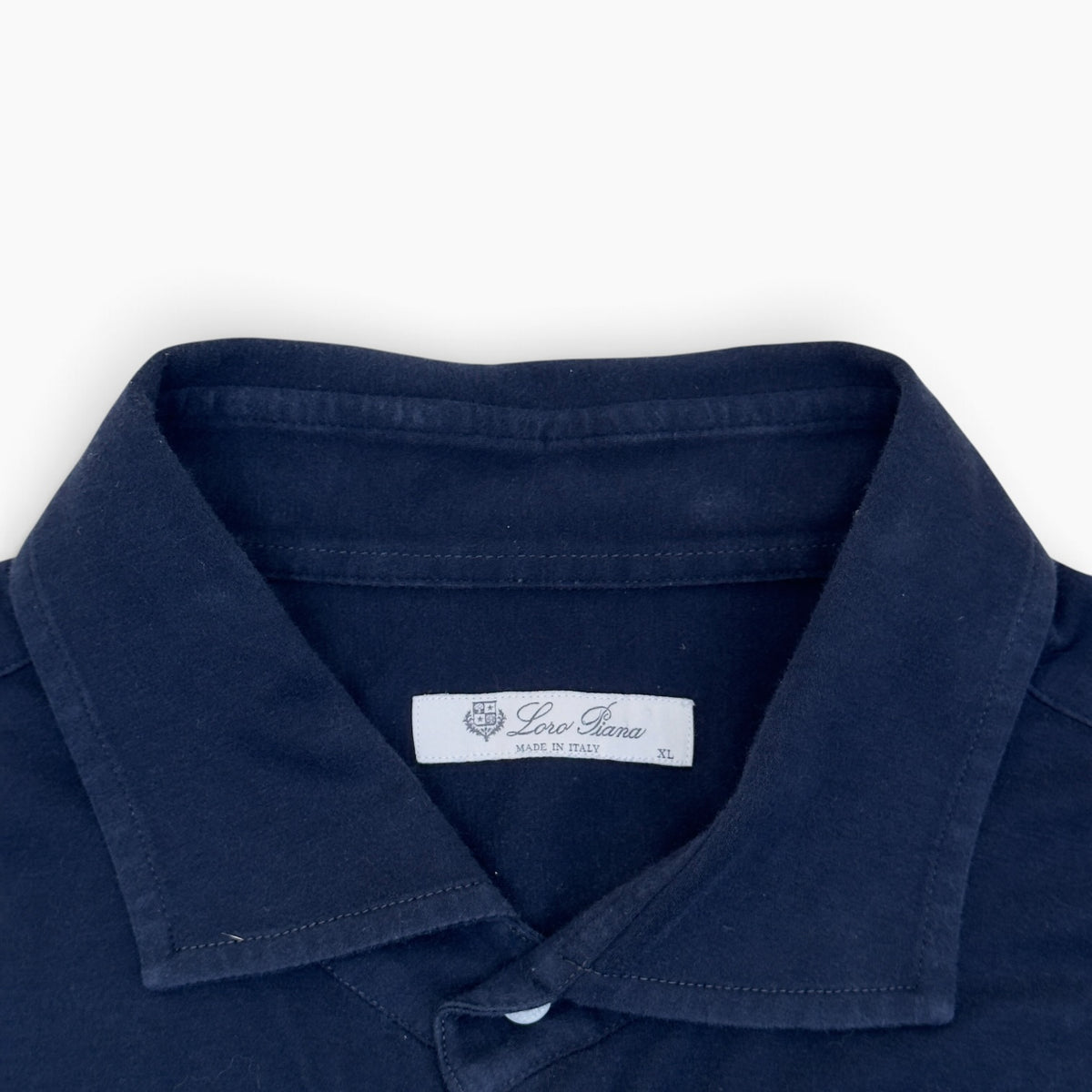 LORO PIANA ANDREW COTTON JERSEY SHIRT NAVY XL