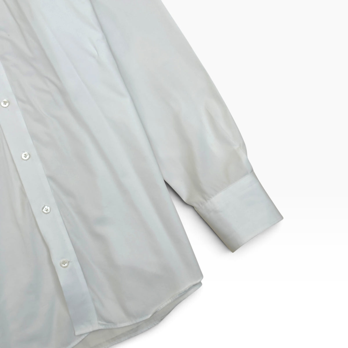 THOM SWEENEY COLLAR COTTON SHIRT WHITE 17” / L