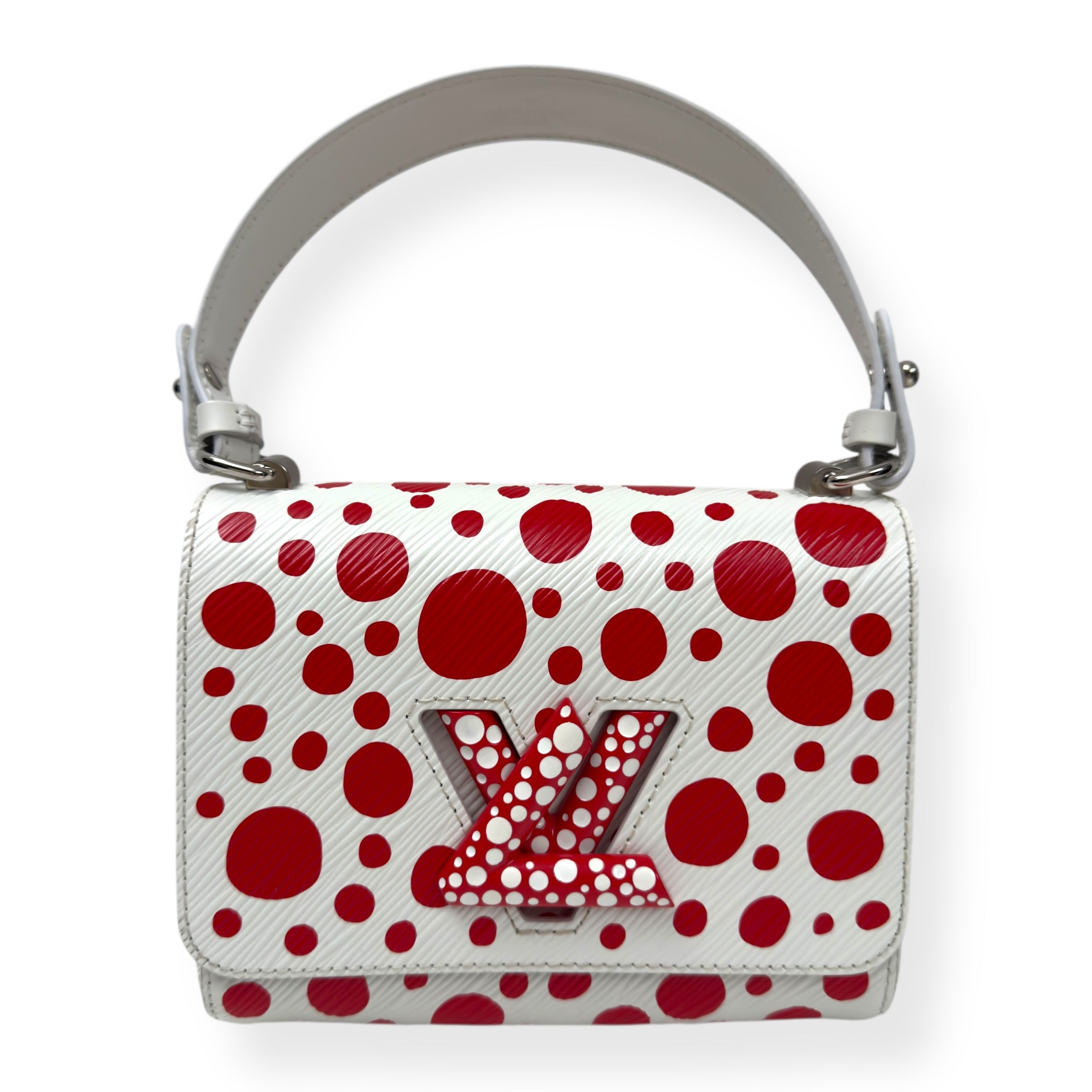 LOUIS VUITTON X YAYOI KUSAMA INFINITY DOTS TWIST BAG WHITE / RED PM