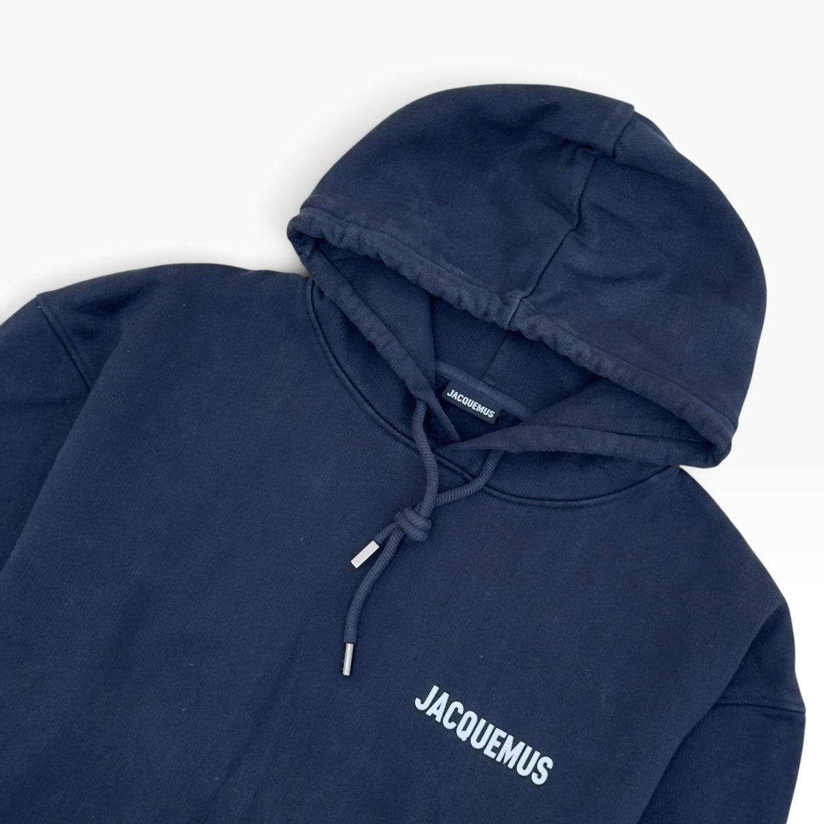JACQUEMUS LOGO PRINT HOODIE NAVY XL