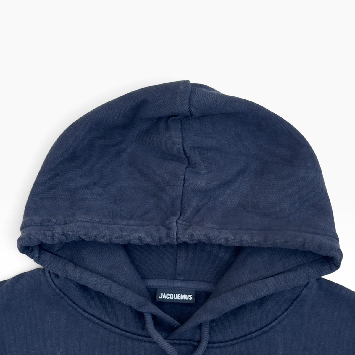 JACQUEMUS LOGO PRINT HOODIE NAVY XL