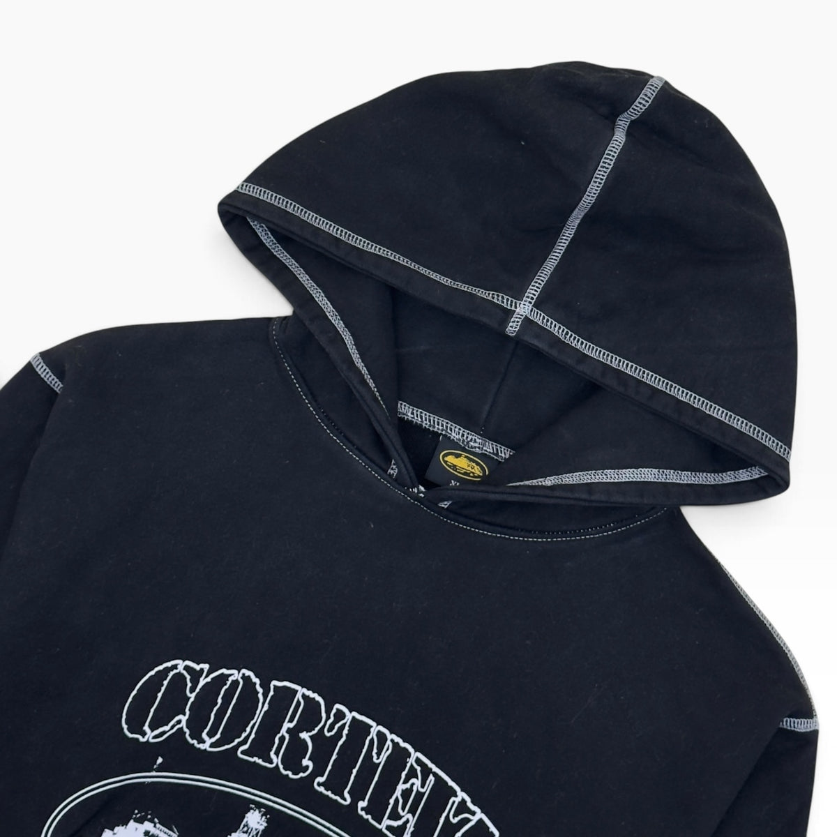 CORTEIZ ALCATRAZ RULES THE WORLD CONTRAST STITCH HOODIE BLACK XL