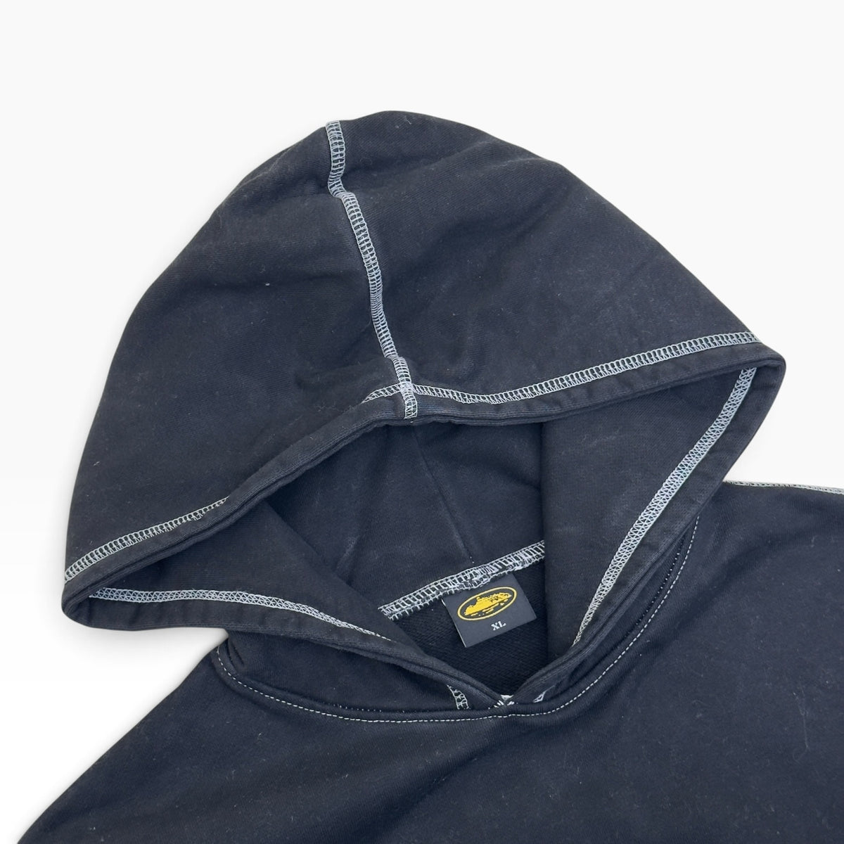 CORTEIZ ALCATRAZ RULES THE WORLD CONTRAST STITCH HOODIE BLACK XL
