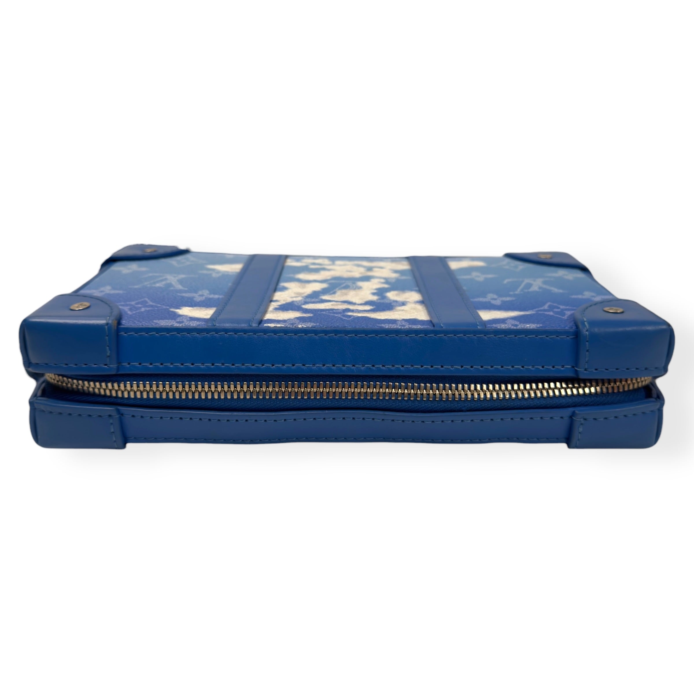 LOUIS VUITTON MONOGRAM CLOUDS SOFT TRUNK WALLET SHOULDER BAG BLUE / WHITE S