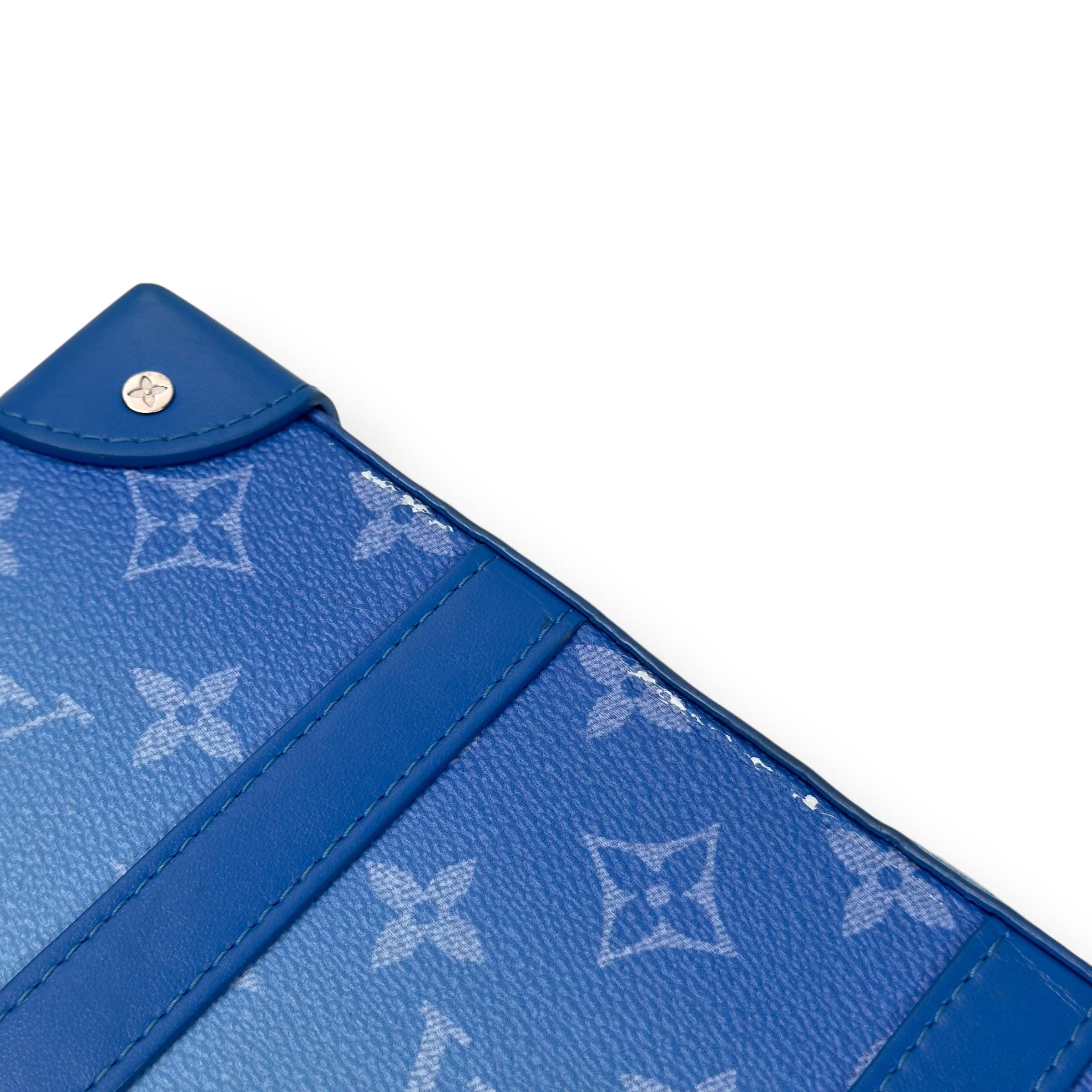 LOUIS VUITTON MONOGRAM CLOUDS SOFT TRUNK WALLET SHOULDER BAG BLUE / WHITE S